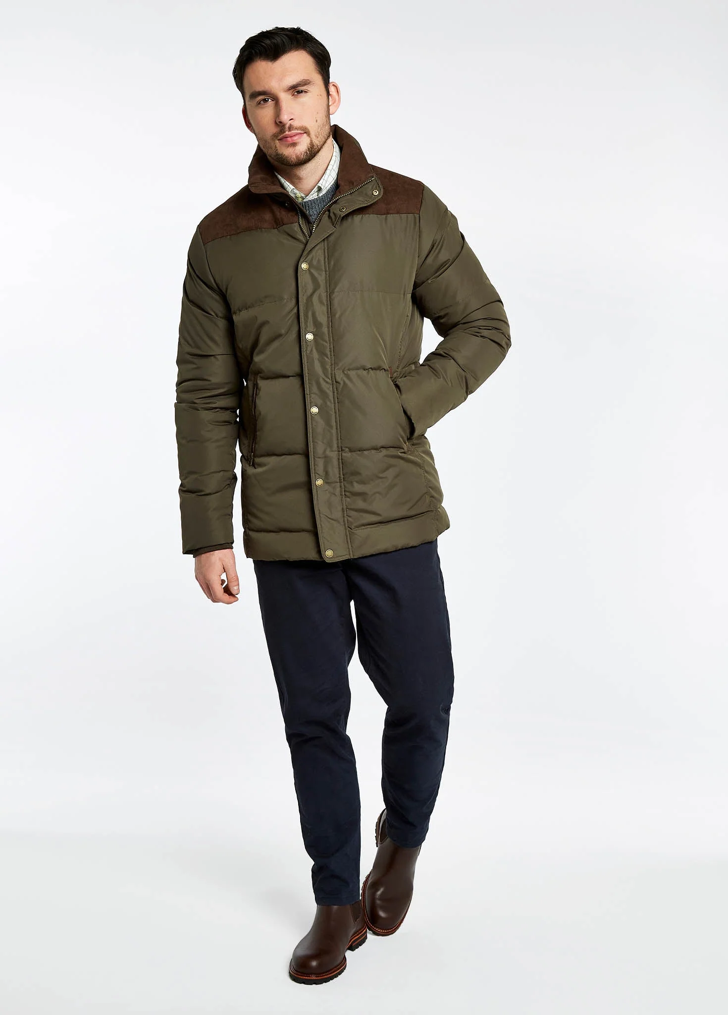 Talbot Down Filled Jacket - Olive - Image 2