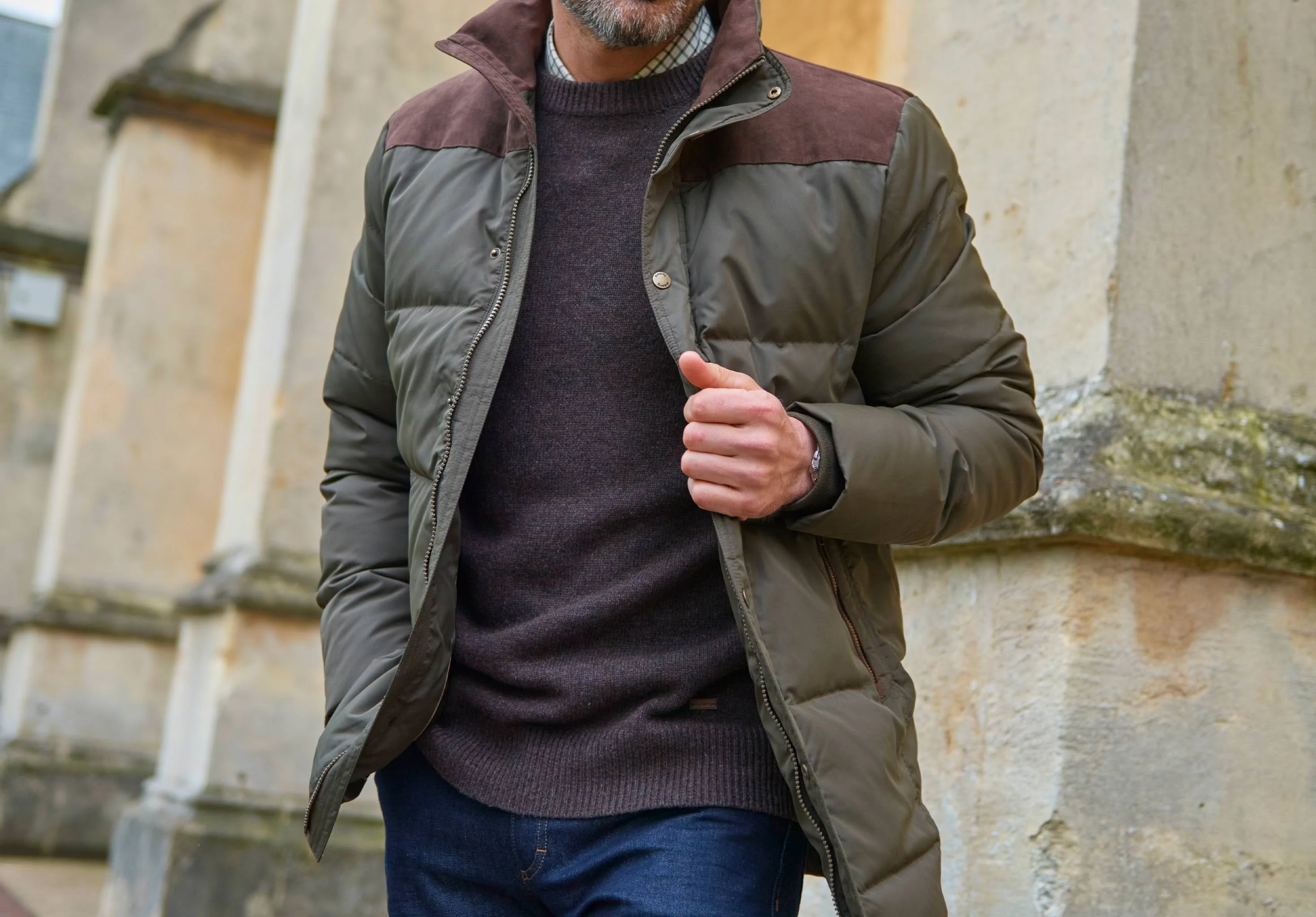 Talbot Down Filled Jacket - Olive - Image 7