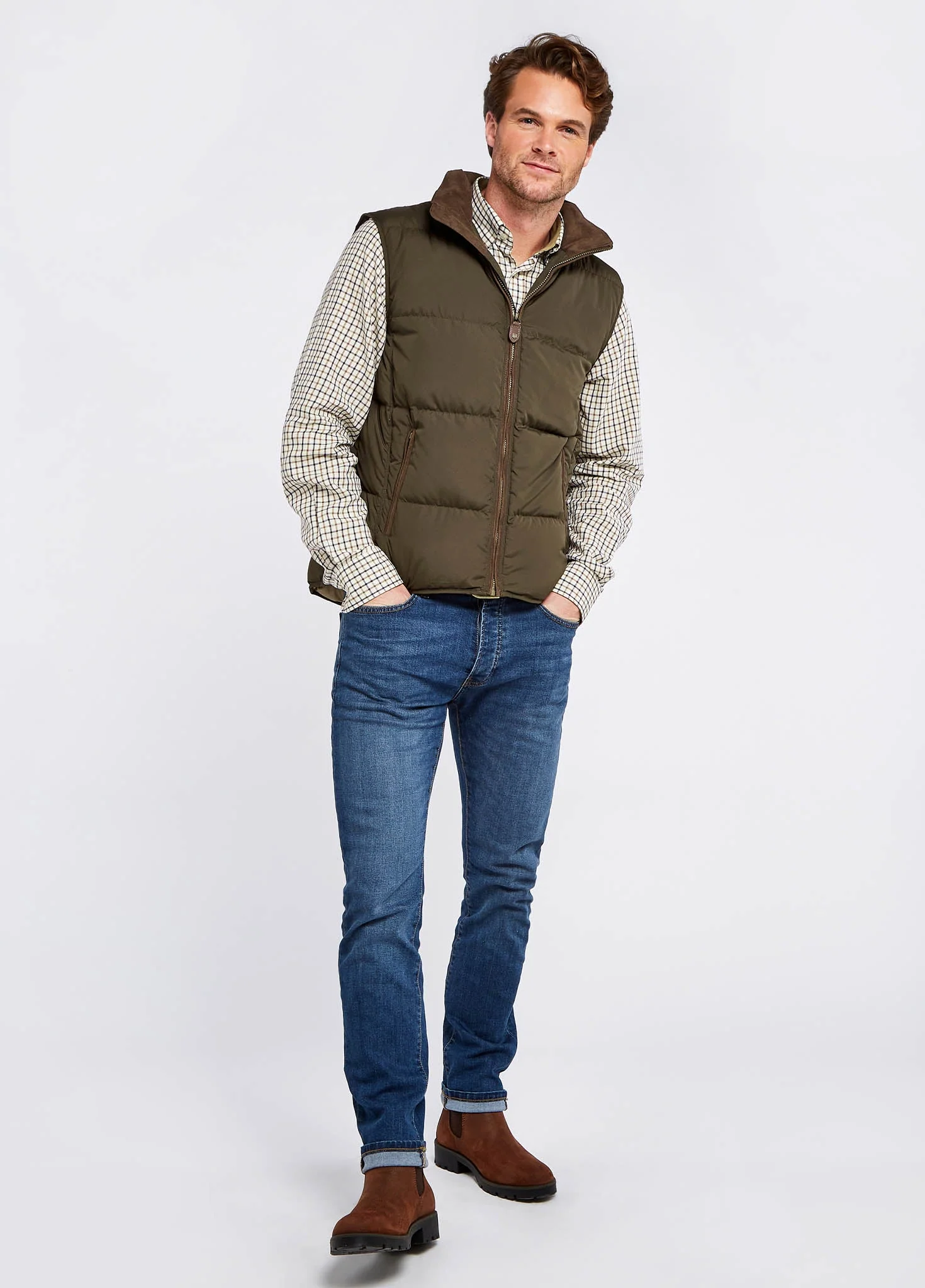 Graystown Down Gilet - Olive - Image 3