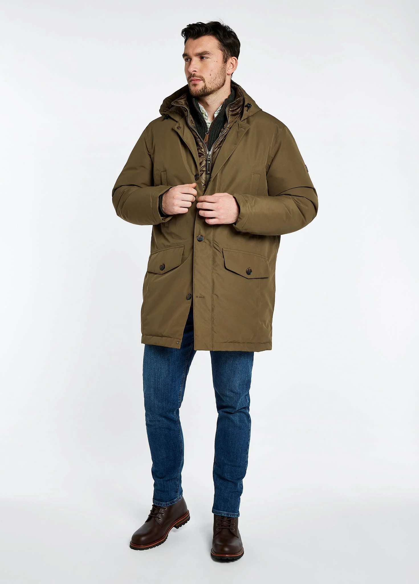Urlingford Down Parka Jacket - Breen - Image 3