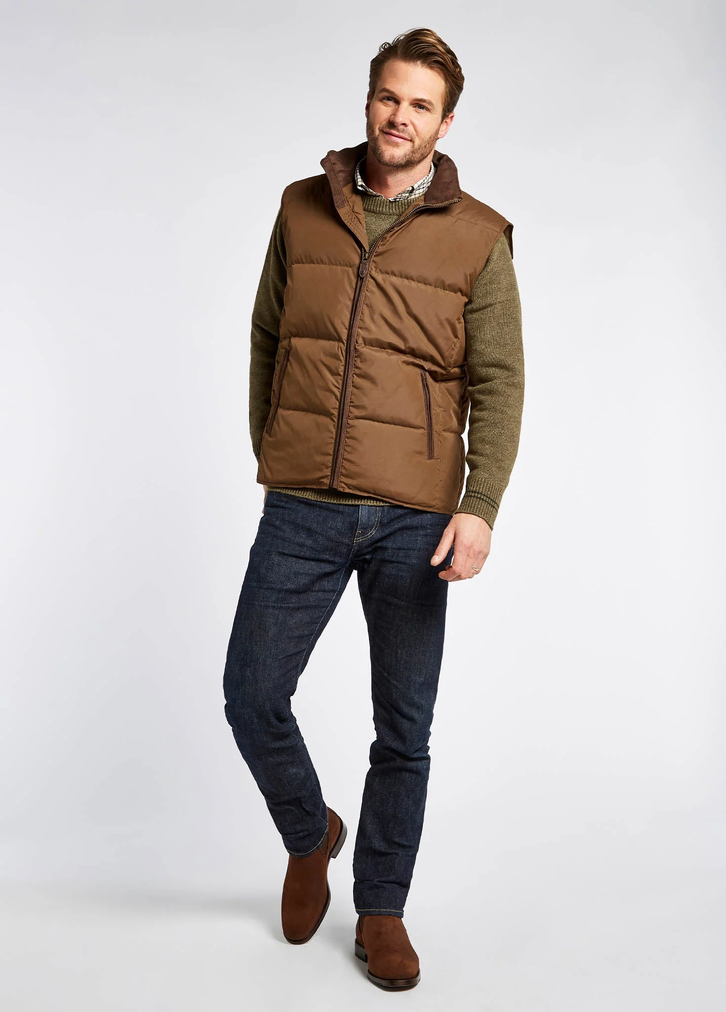 Graystown Mens Down-filled Gilet - Walnut - Image 2