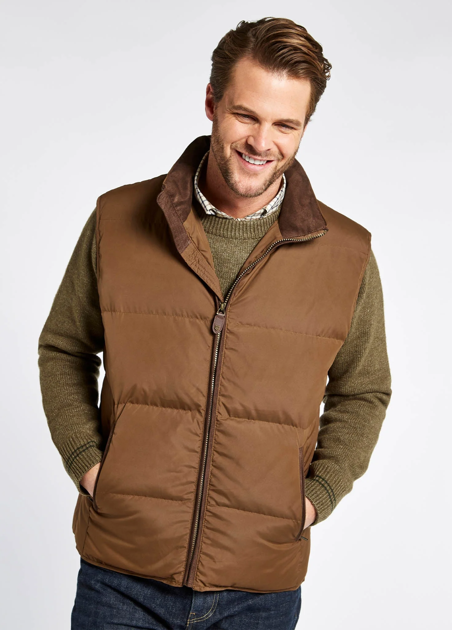 Graystown Mens Down-filled Gilet - Walnut - Image 4