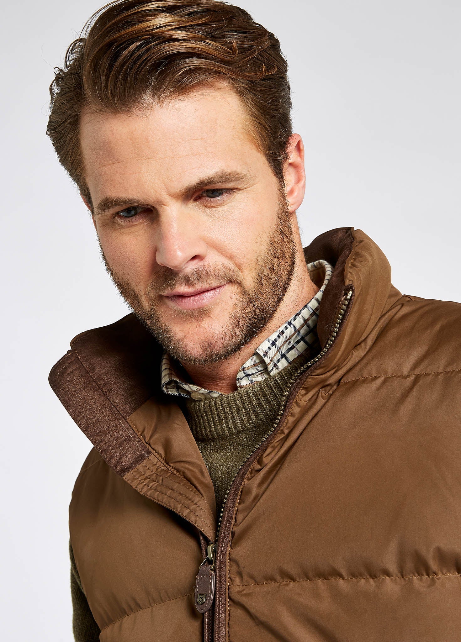 Graystown Mens Down-filled Gilet - Walnut - Image 6