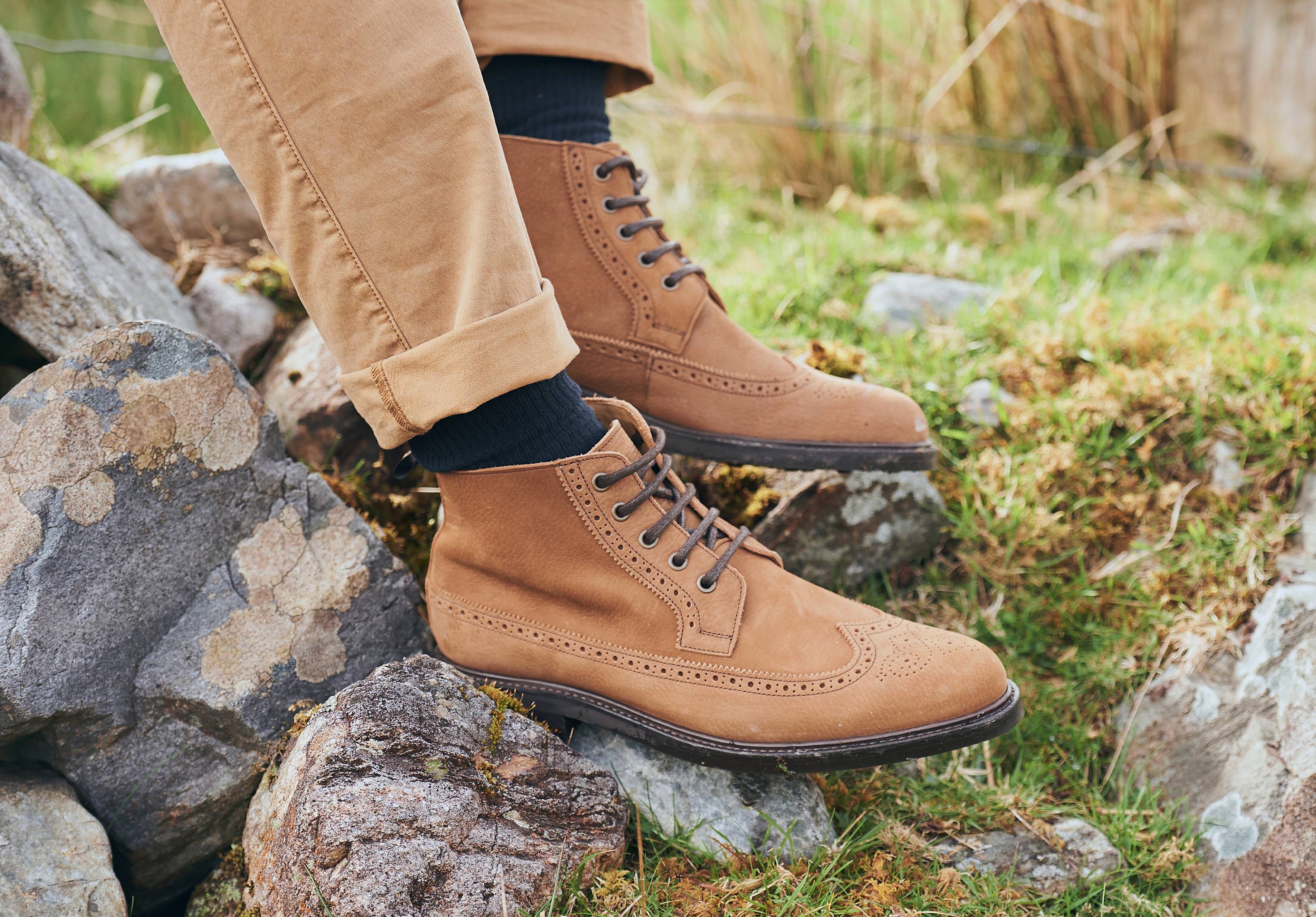 Down Goodyear Brogue Boot - Brown - Image 3