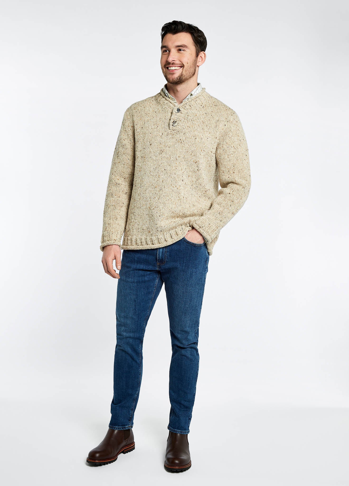 Taylor Irish Sweater - Stone - Image 3