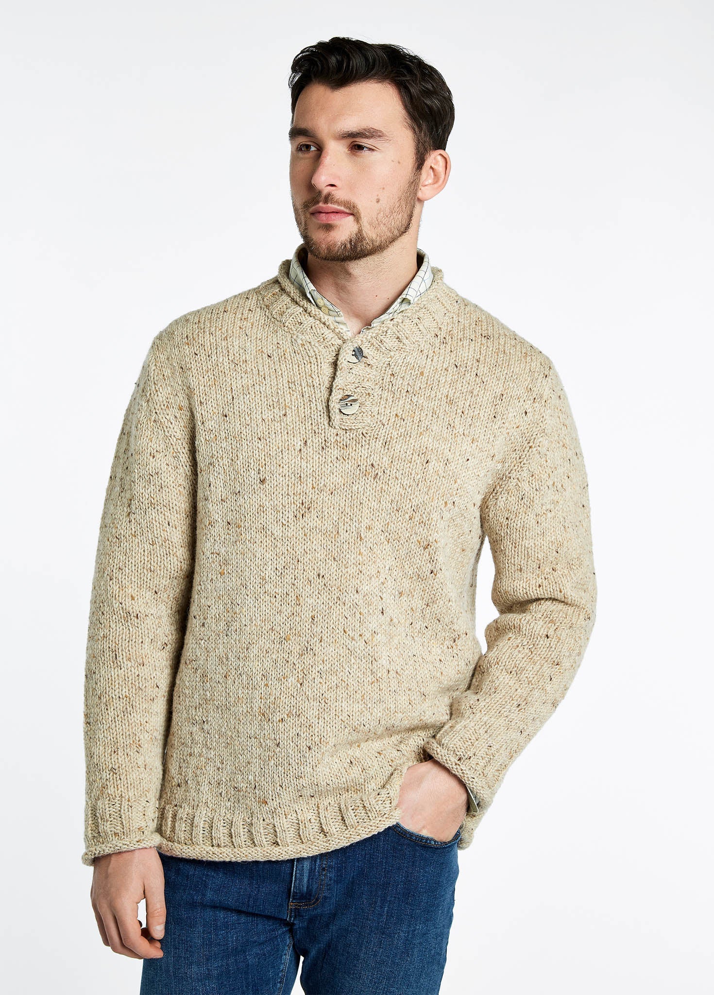 Taylor Irish Sweater - Stone - Image 4