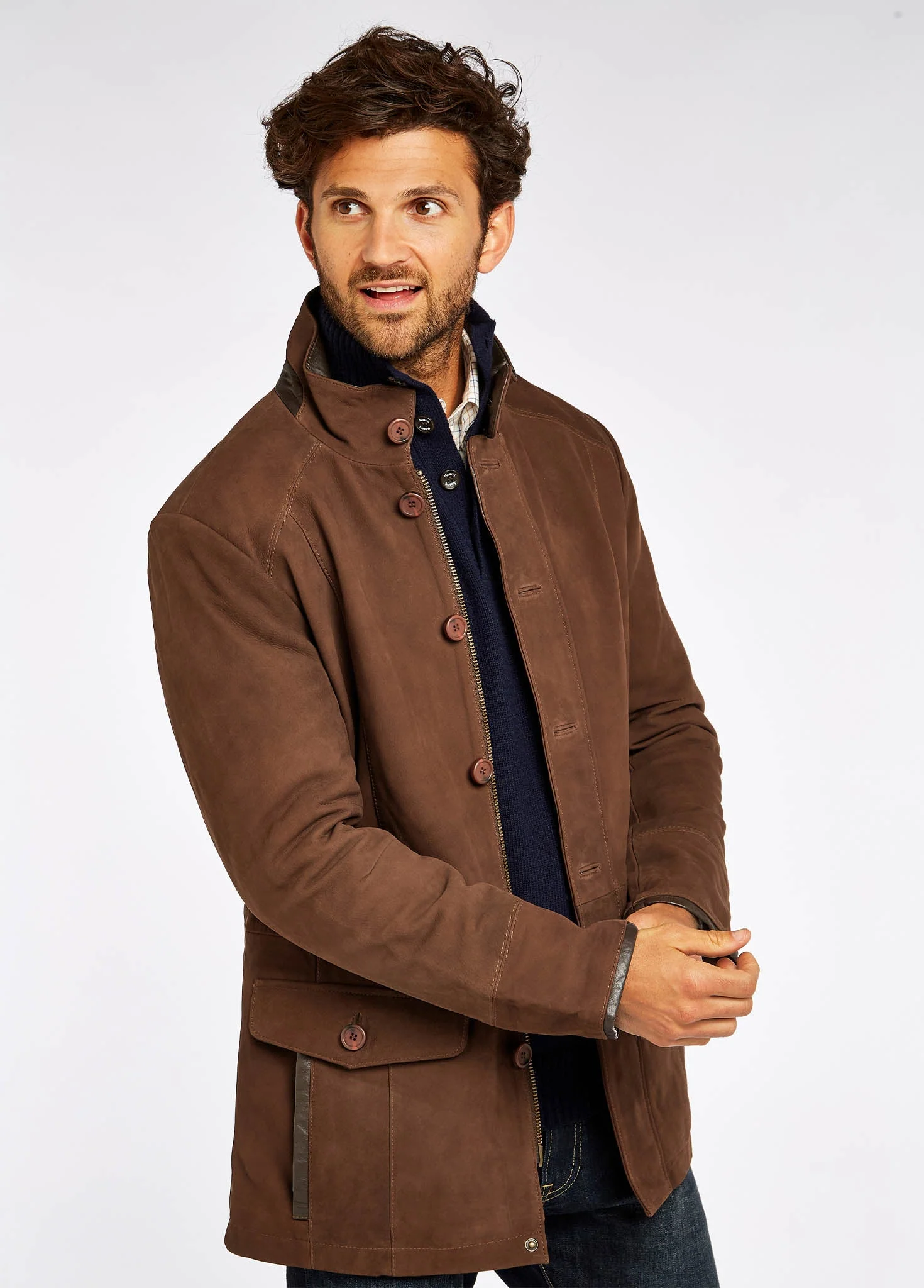 Moore Leather Jacket - Walnut - Image 4