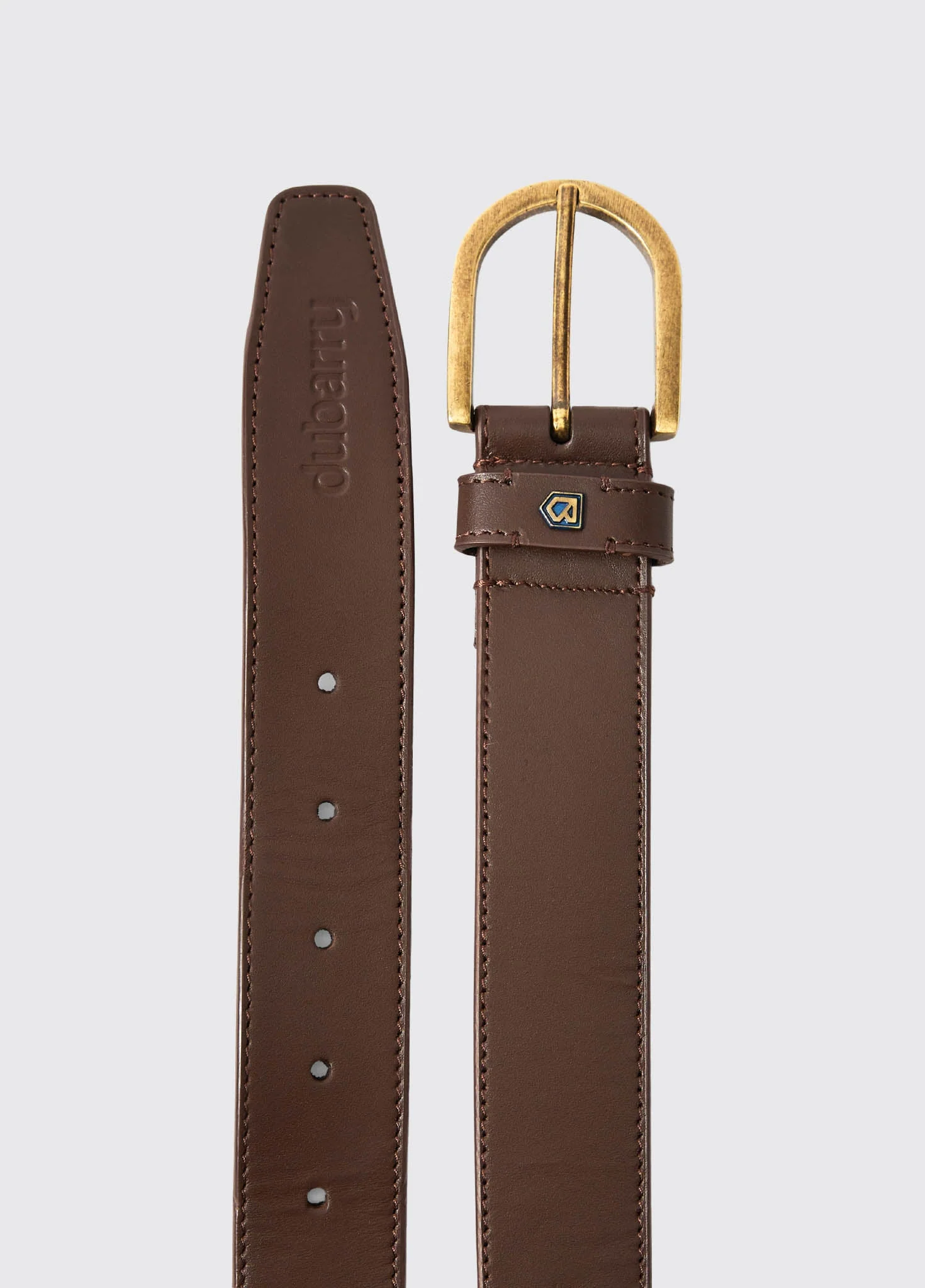Porthall Mens Leather Belt - Brown - Image 3