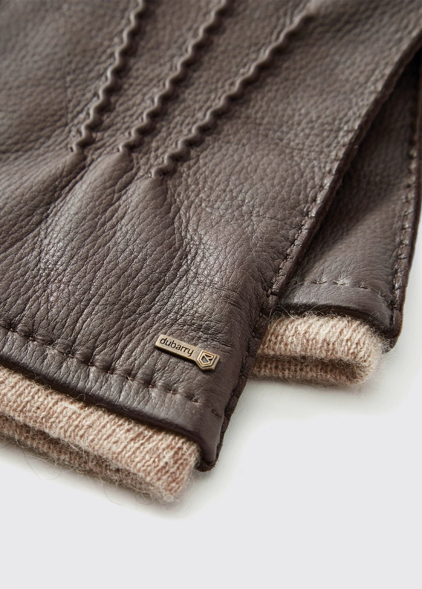 Lisryan Mens Leather Gloves - Mahogany - Image 2
