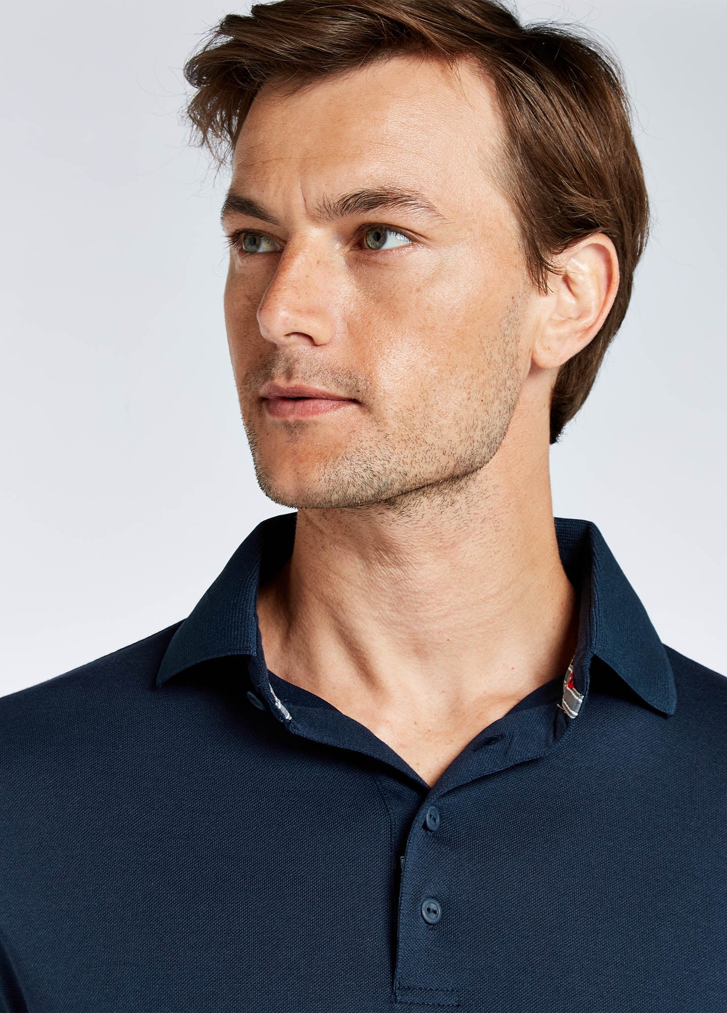 Freshford Mens Long-sleeved Polo - Navy - Image 5
