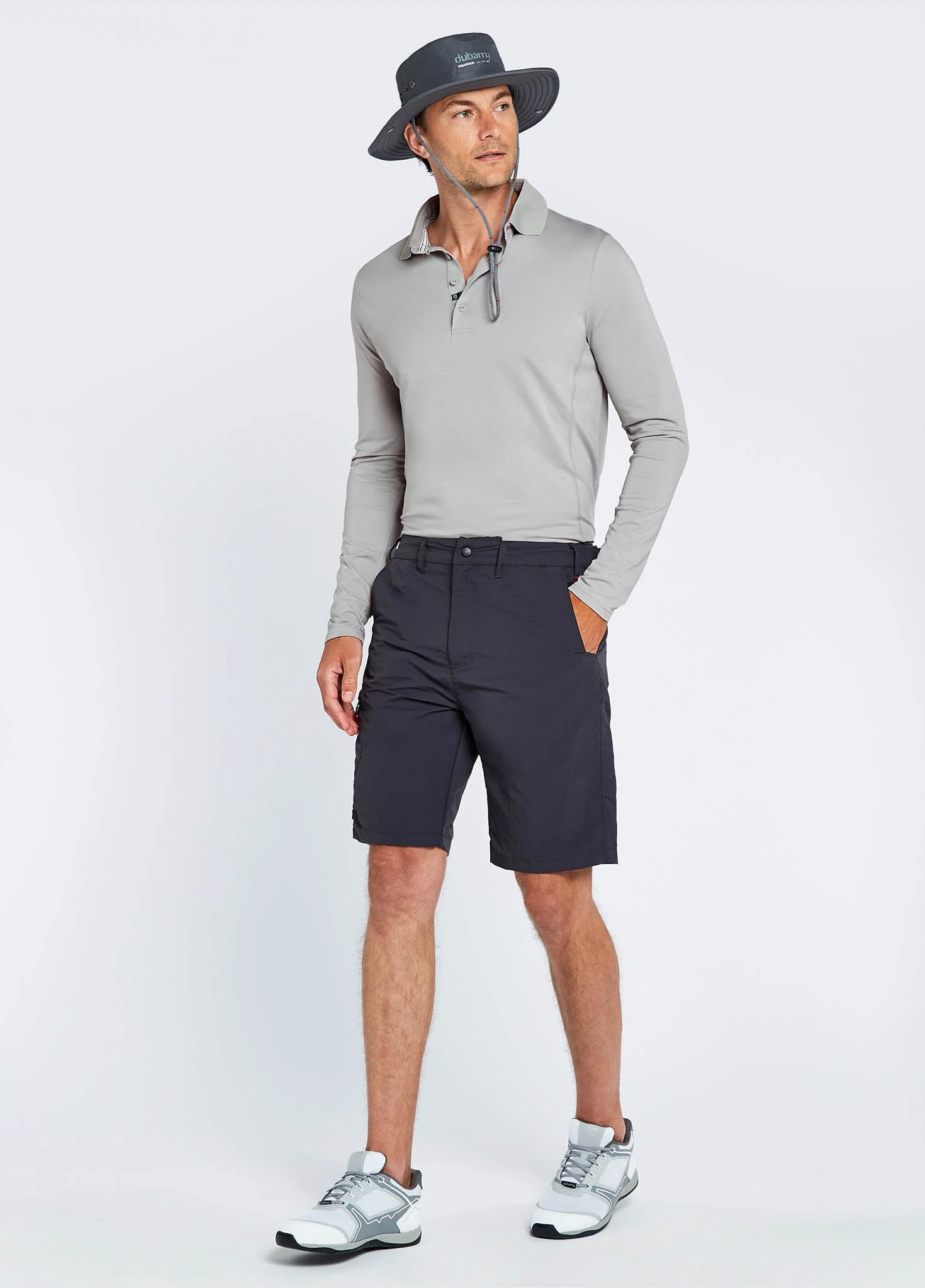 Freshford Mens Long-sleeved Polo - Platinum - Image 2