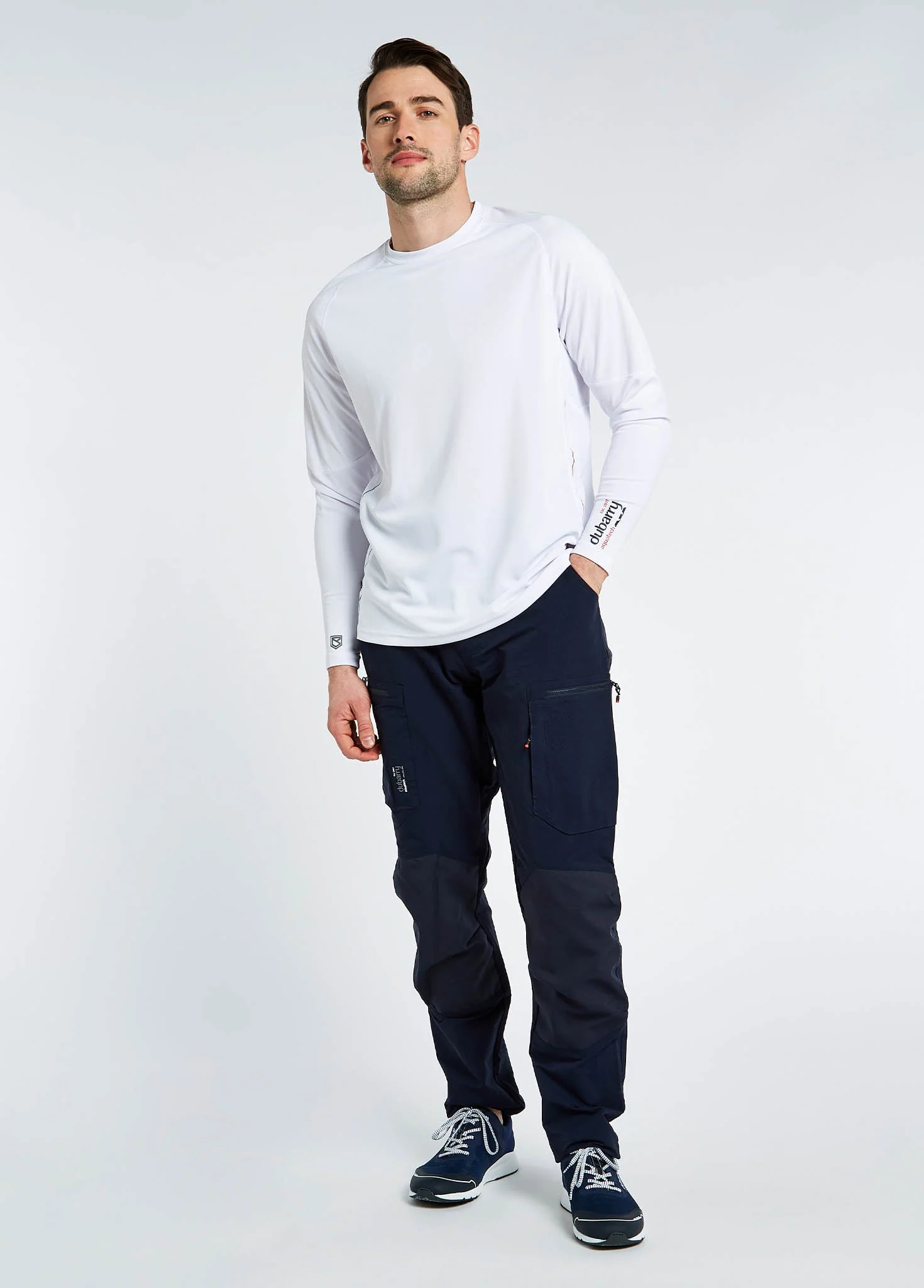 Ancona Mens Long-Sleeved T- Shirt - White - Image 2