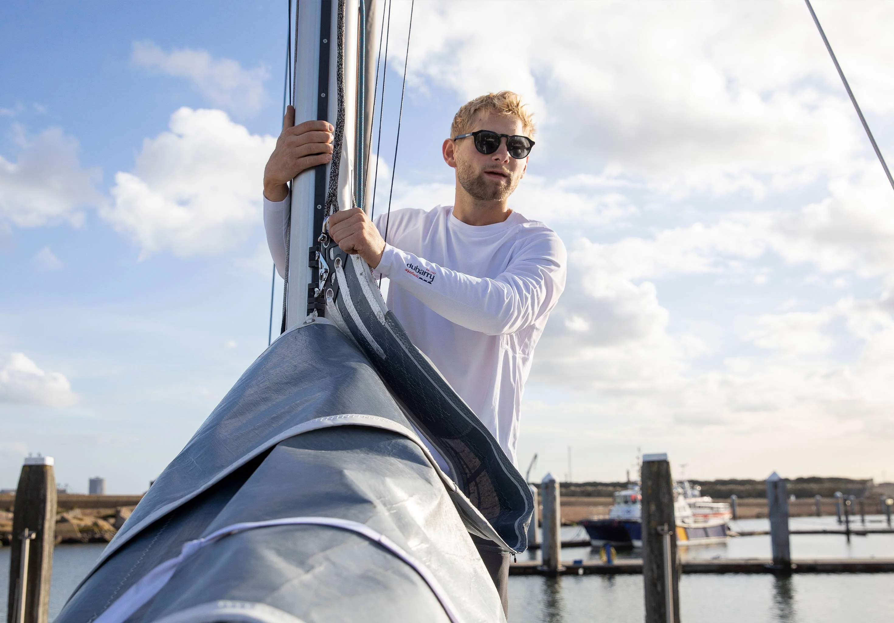 Ancona Mens Long-Sleeved T- Shirt - White - Image 3