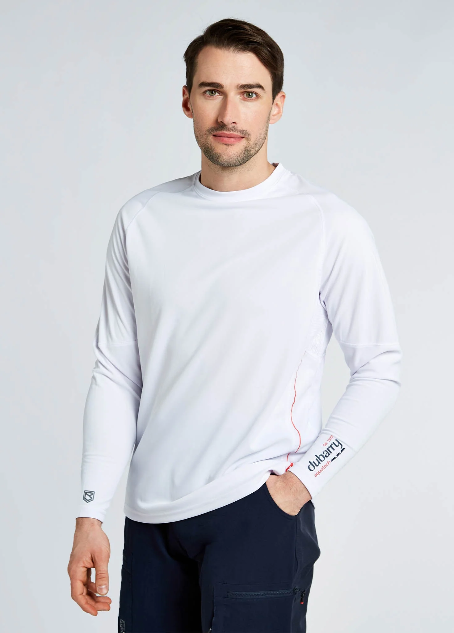 Ancona Mens Long-Sleeved T- Shirt - White - Image 4
