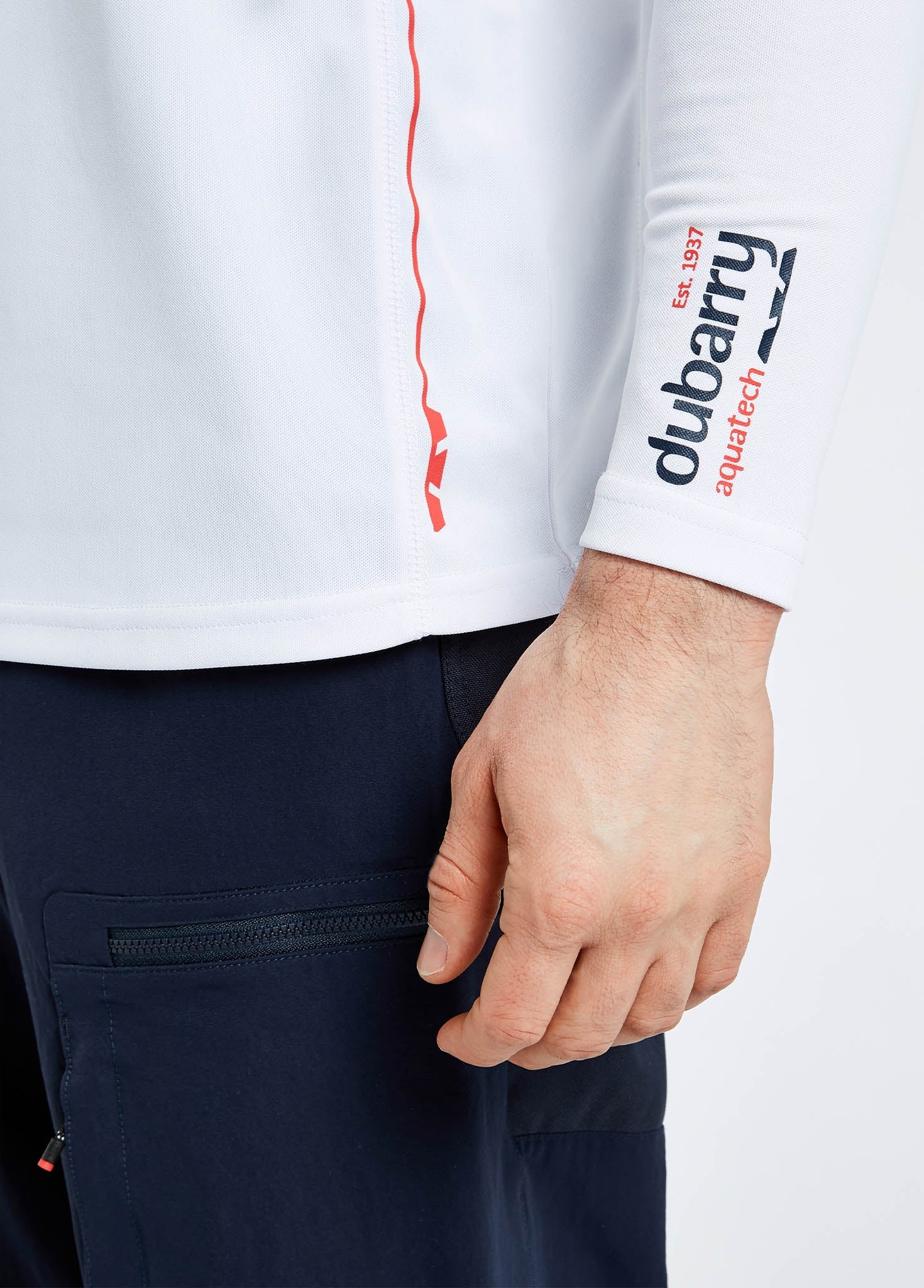 Ancona Mens Long-Sleeved T- Shirt - White - Image 6
