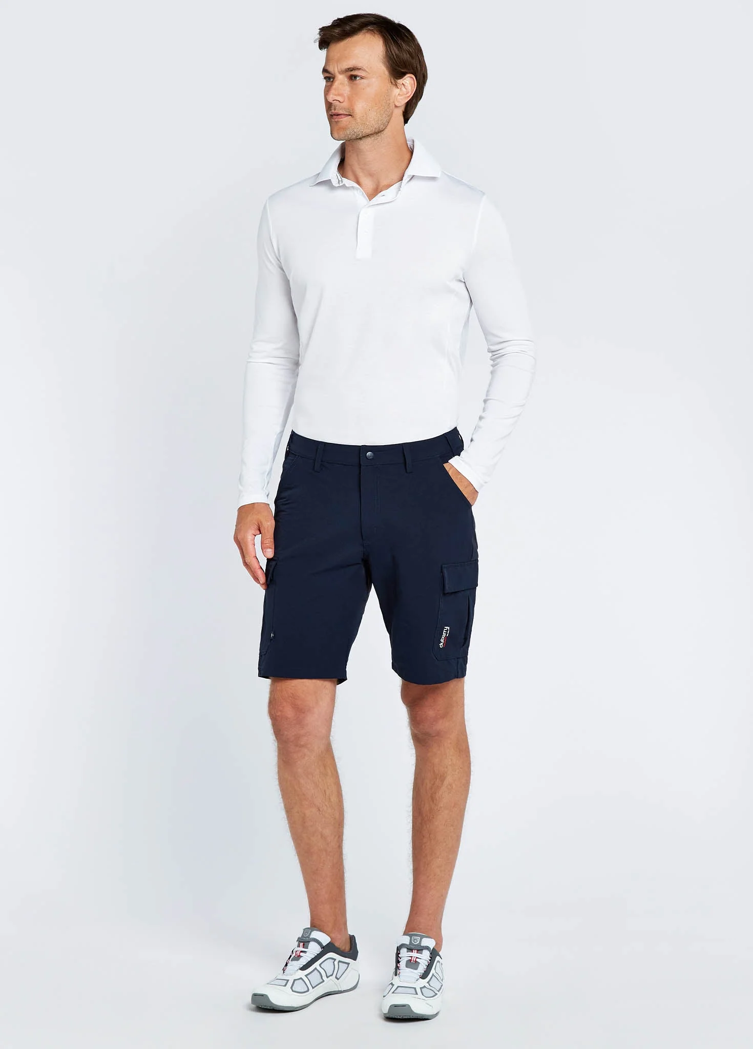 Freshford Mens Long-sleeved Polo - White - Image 2
