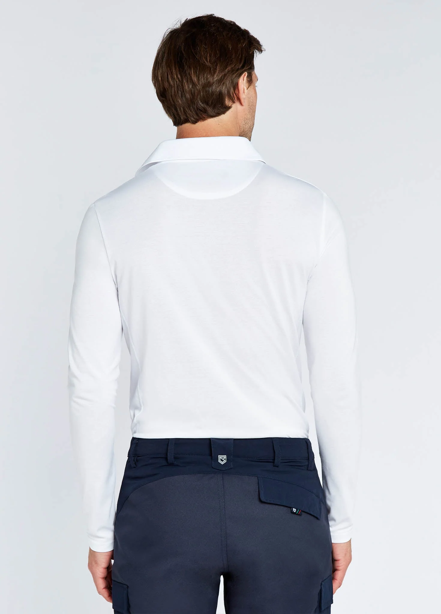 Freshford Mens Long-sleeved Polo - White - Image 4