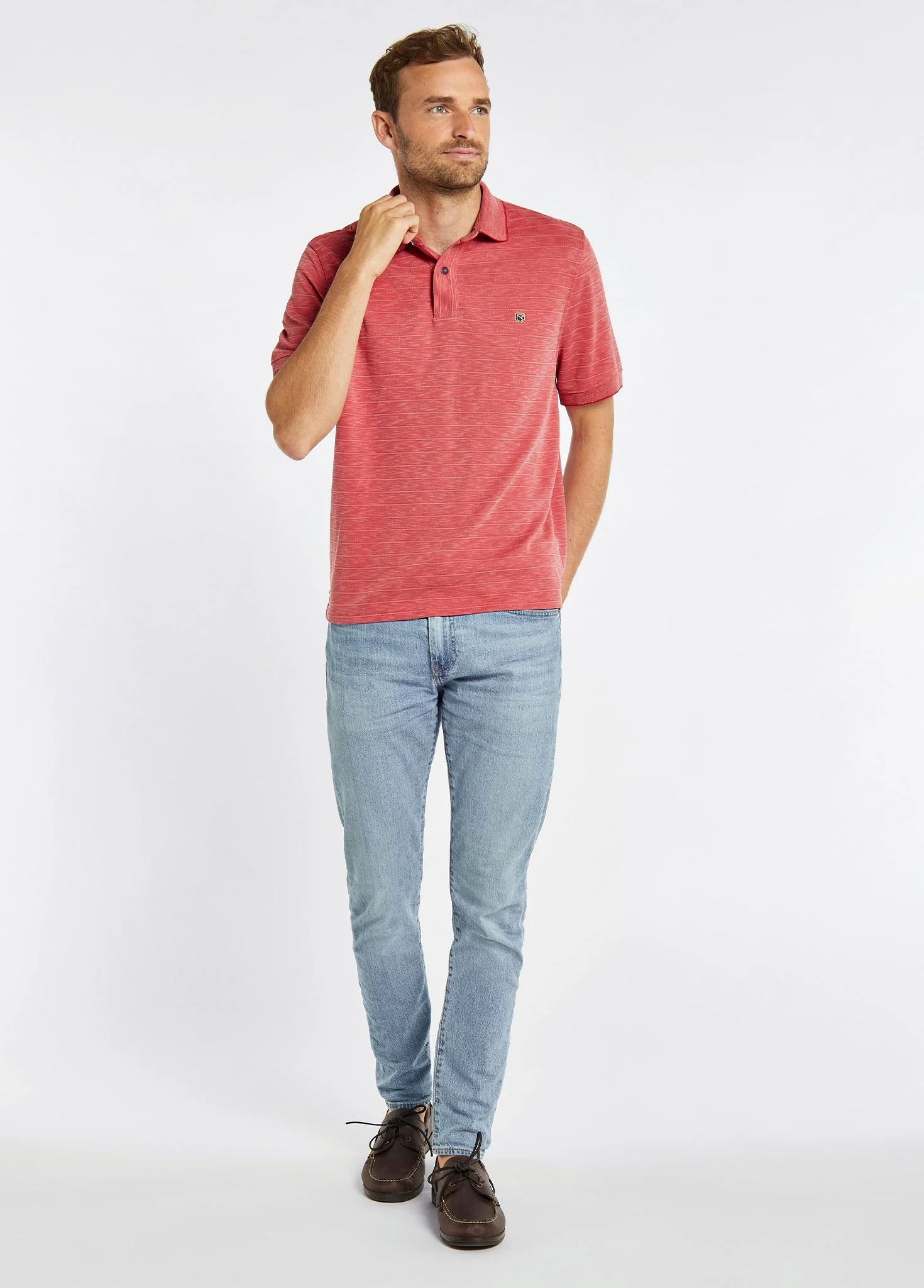 Moorings polo shirt - Nantuck Red - Image 2