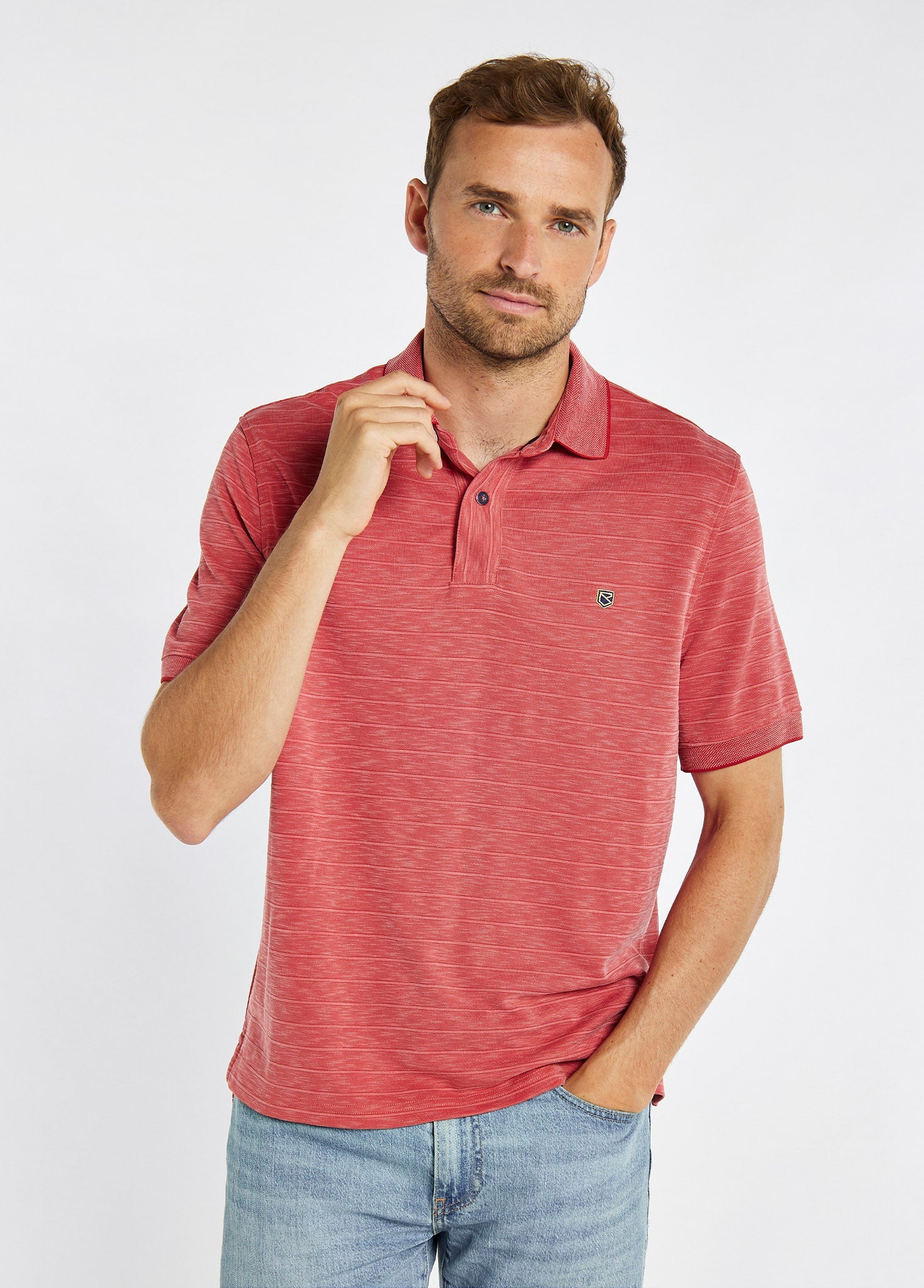 Moorings polo shirt - Nantuck Red - Image 3