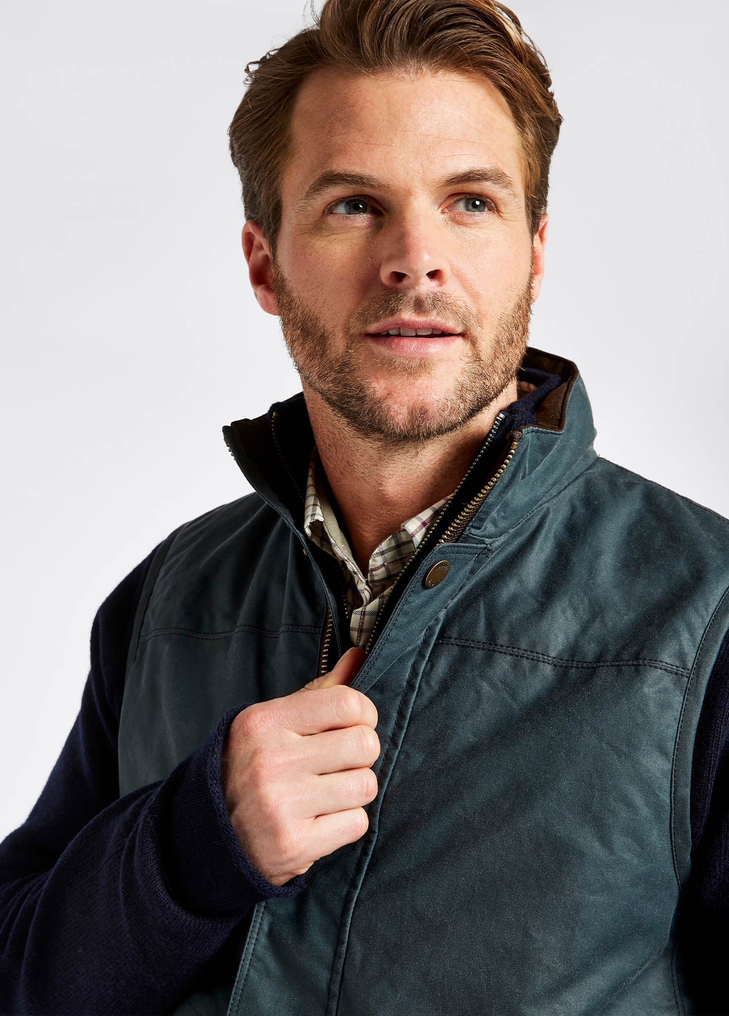 Mayfly Wax Gilet - Dark Pebble - Image 6