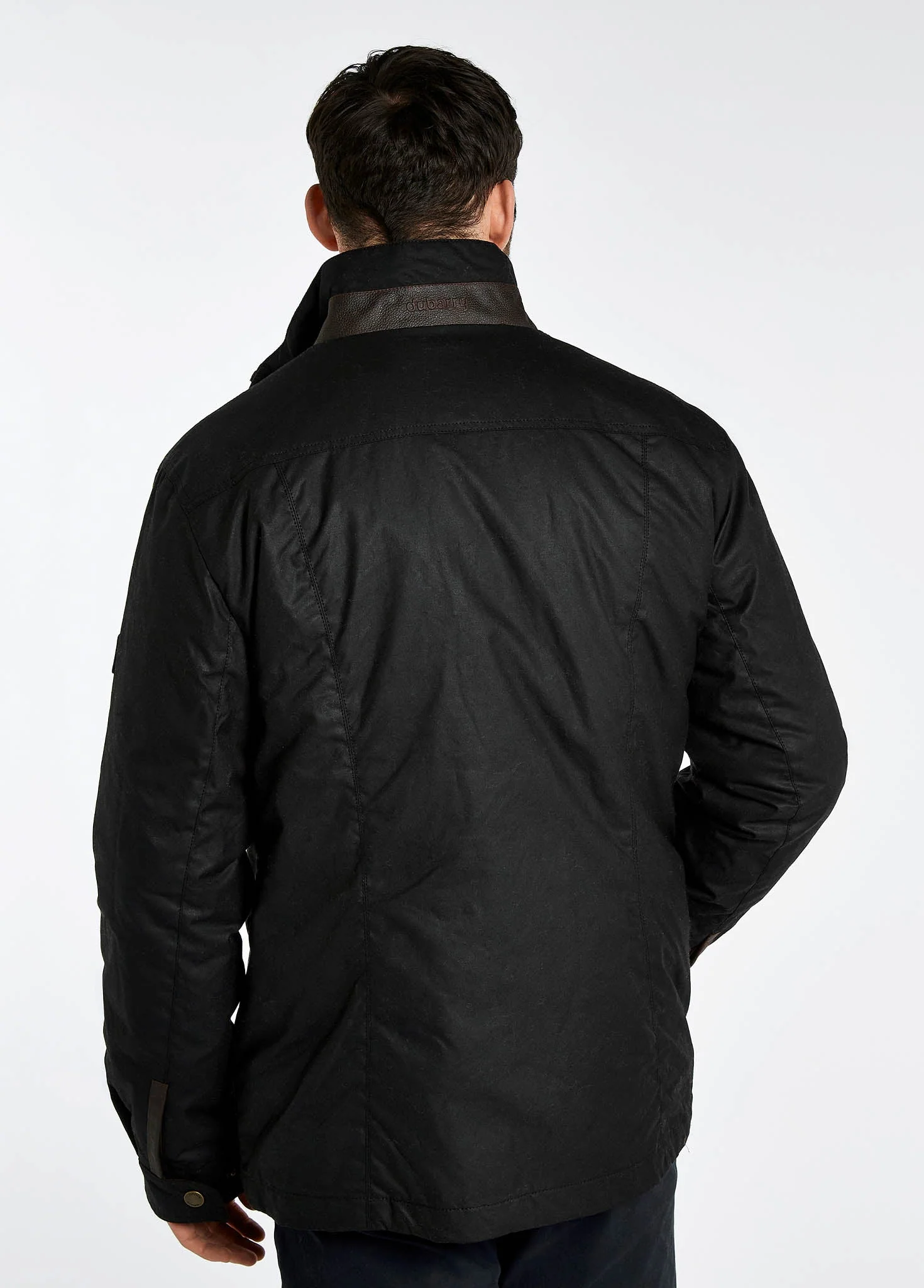 Carrickfergus Waxed Jacket - Black - Image 5