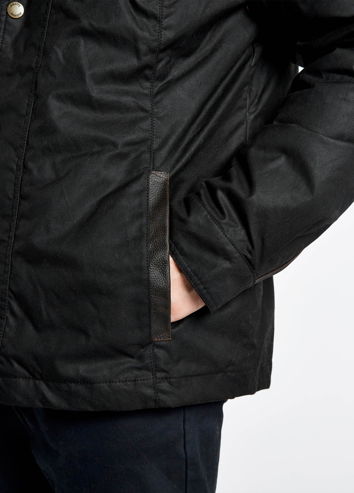 Carrickfergus Waxed Jacket - Black - Image 7