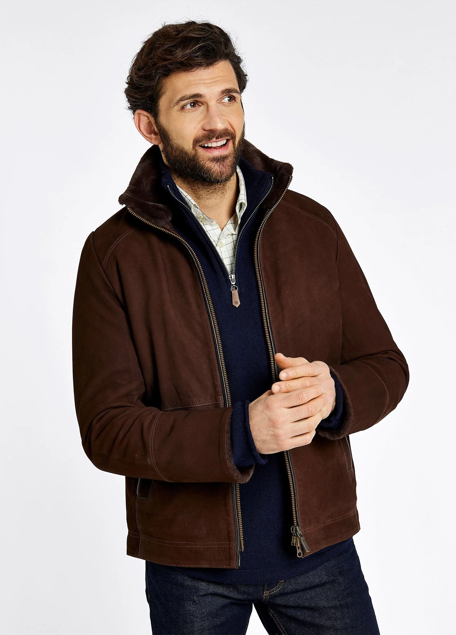 Merriman Men’s Leather Jacket – Walnut - Image 4