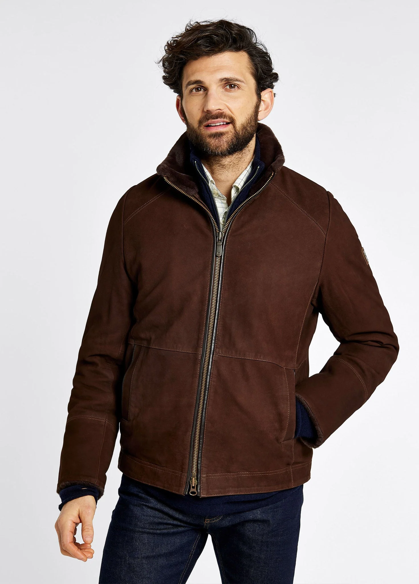 Merriman Men’s Leather Jacket – Walnut - Image 5