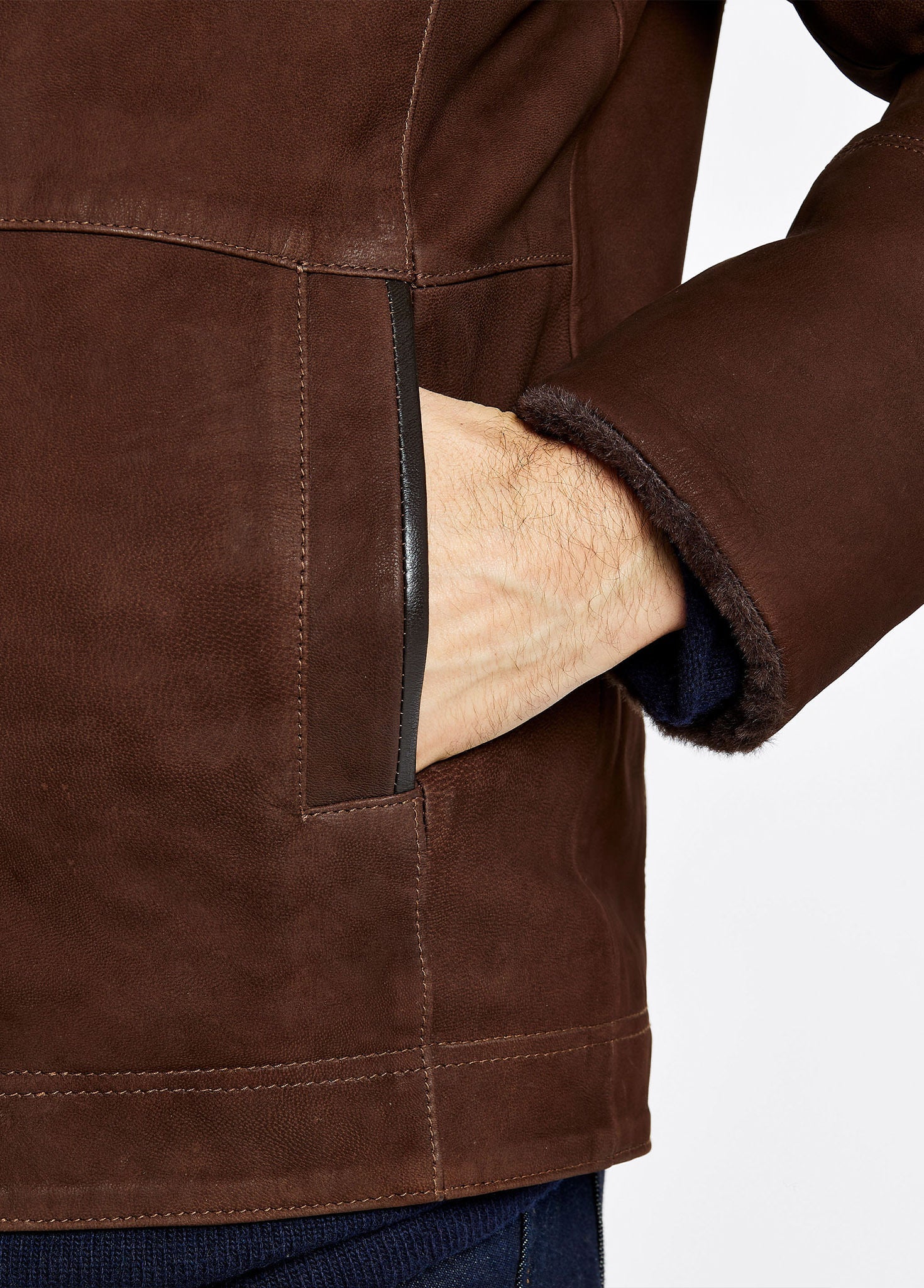 Merriman Men’s Leather Jacket – Walnut - Image 9