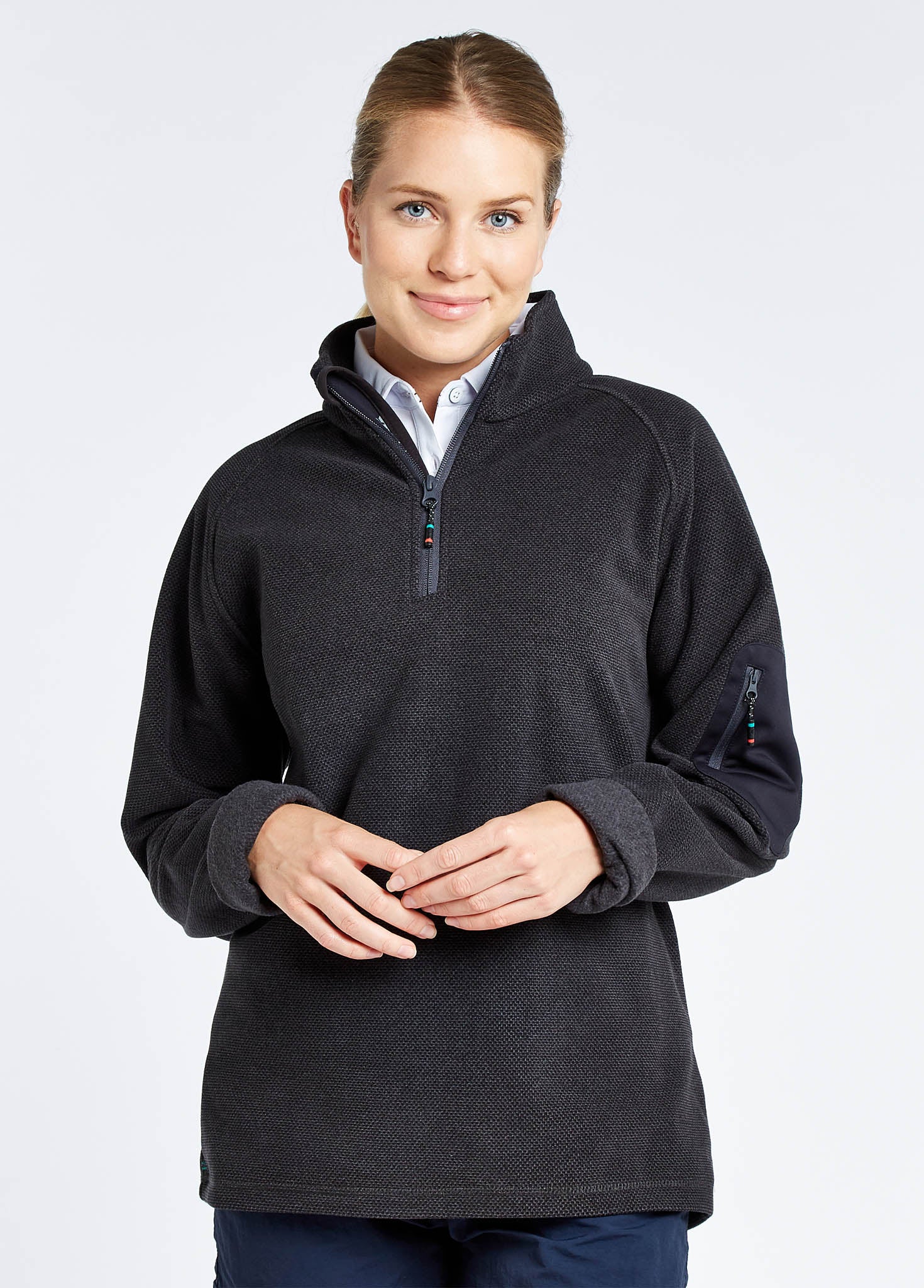 Monaco Ladies Quarter- Zip Fleece - Graphite - Image 3