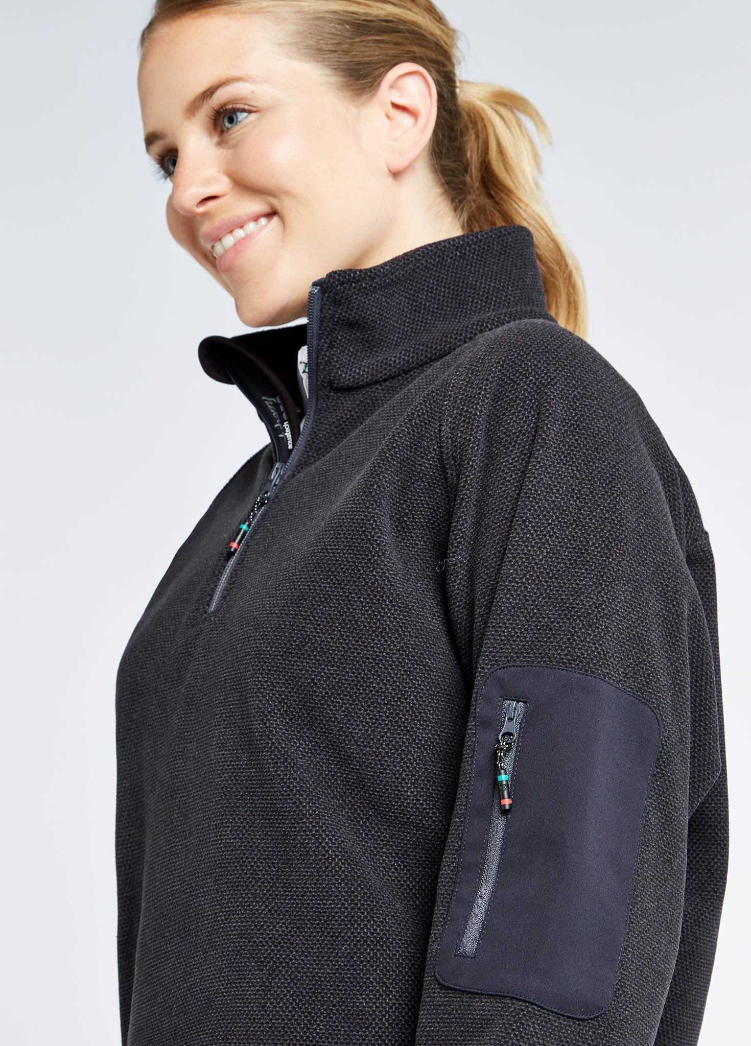 Monaco Ladies Quarter- Zip Fleece - Graphite - Image 5