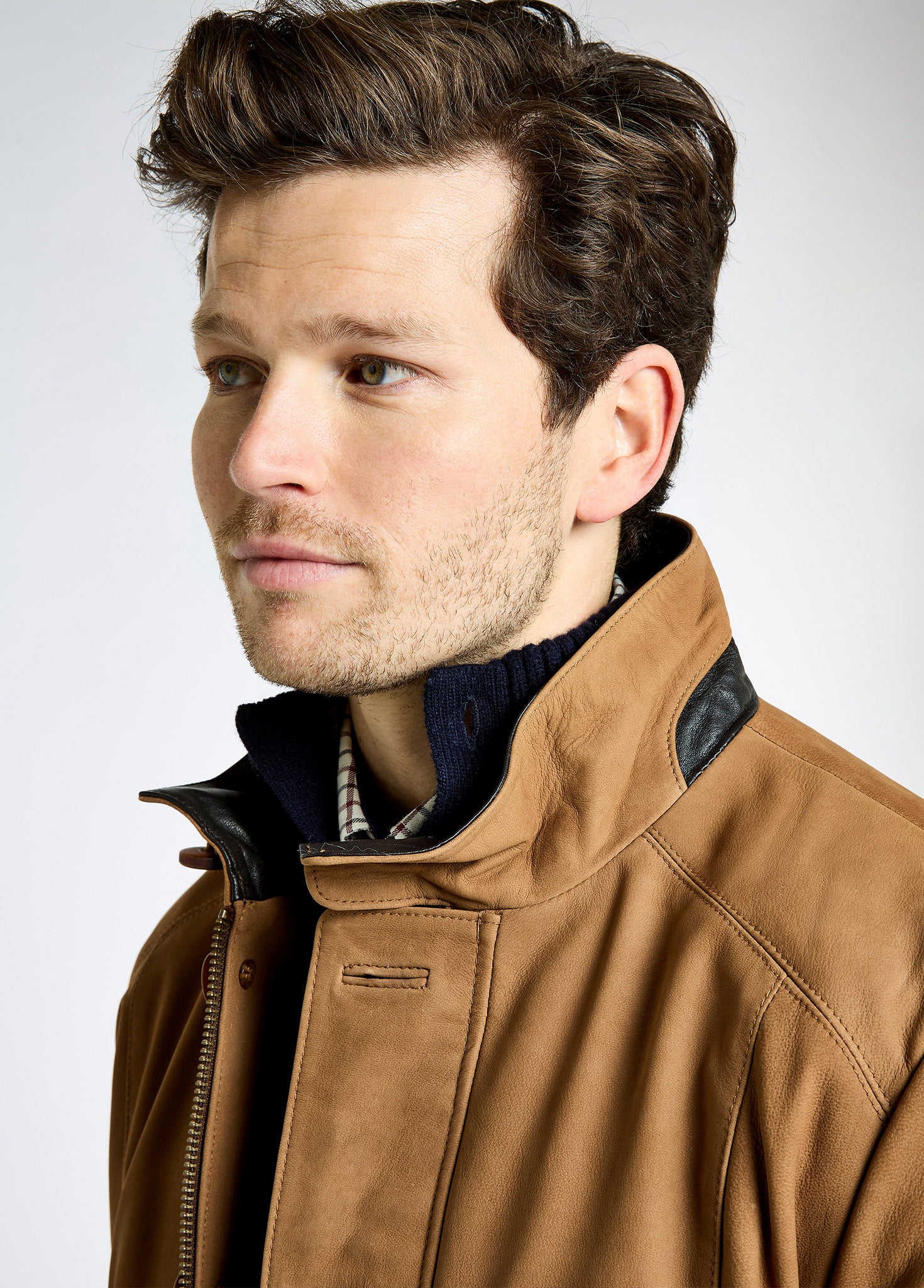 Moore Leather Jacket - Tan - Image 5