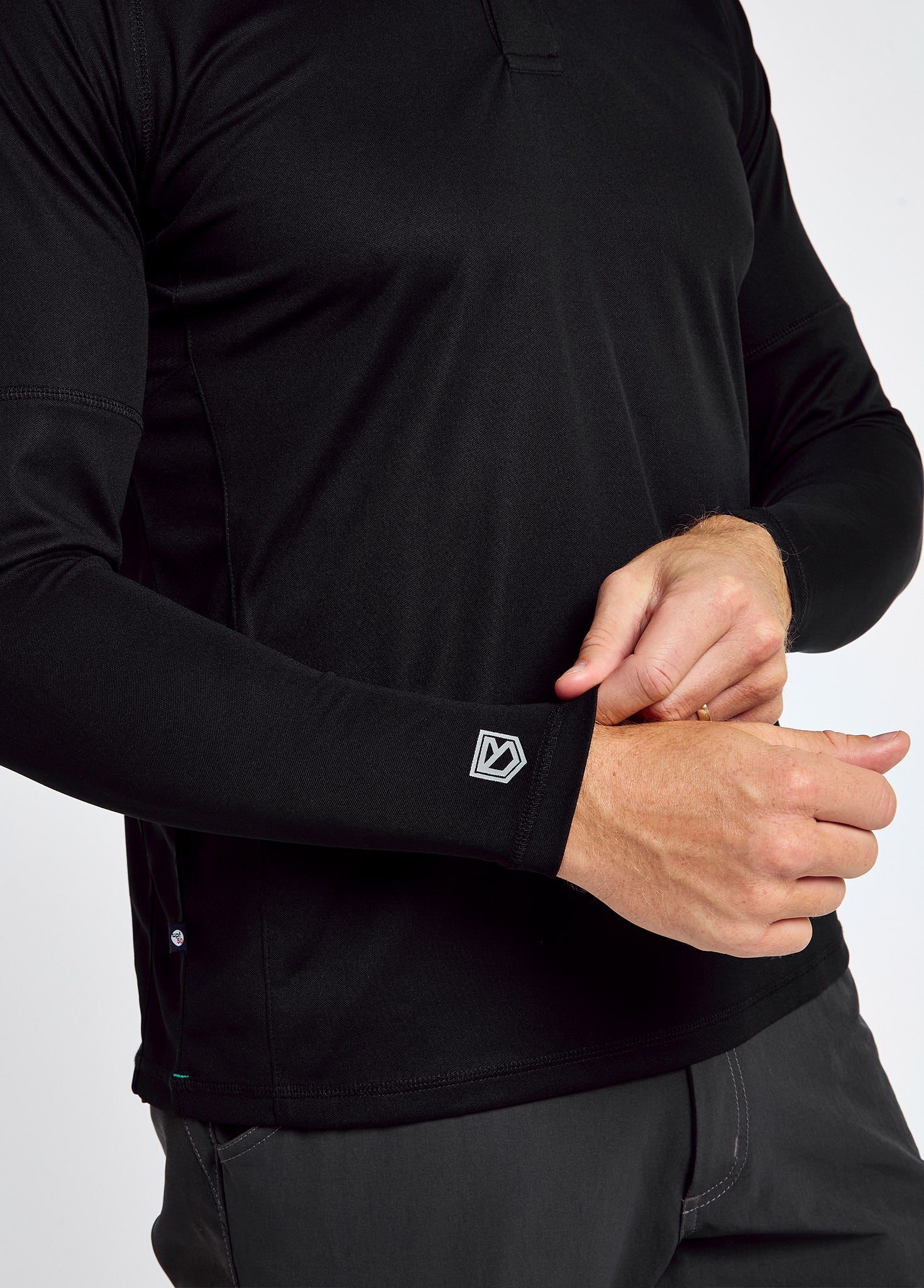 Piraeus Men's Long Sleeve Technical Polo - Black - Image 4