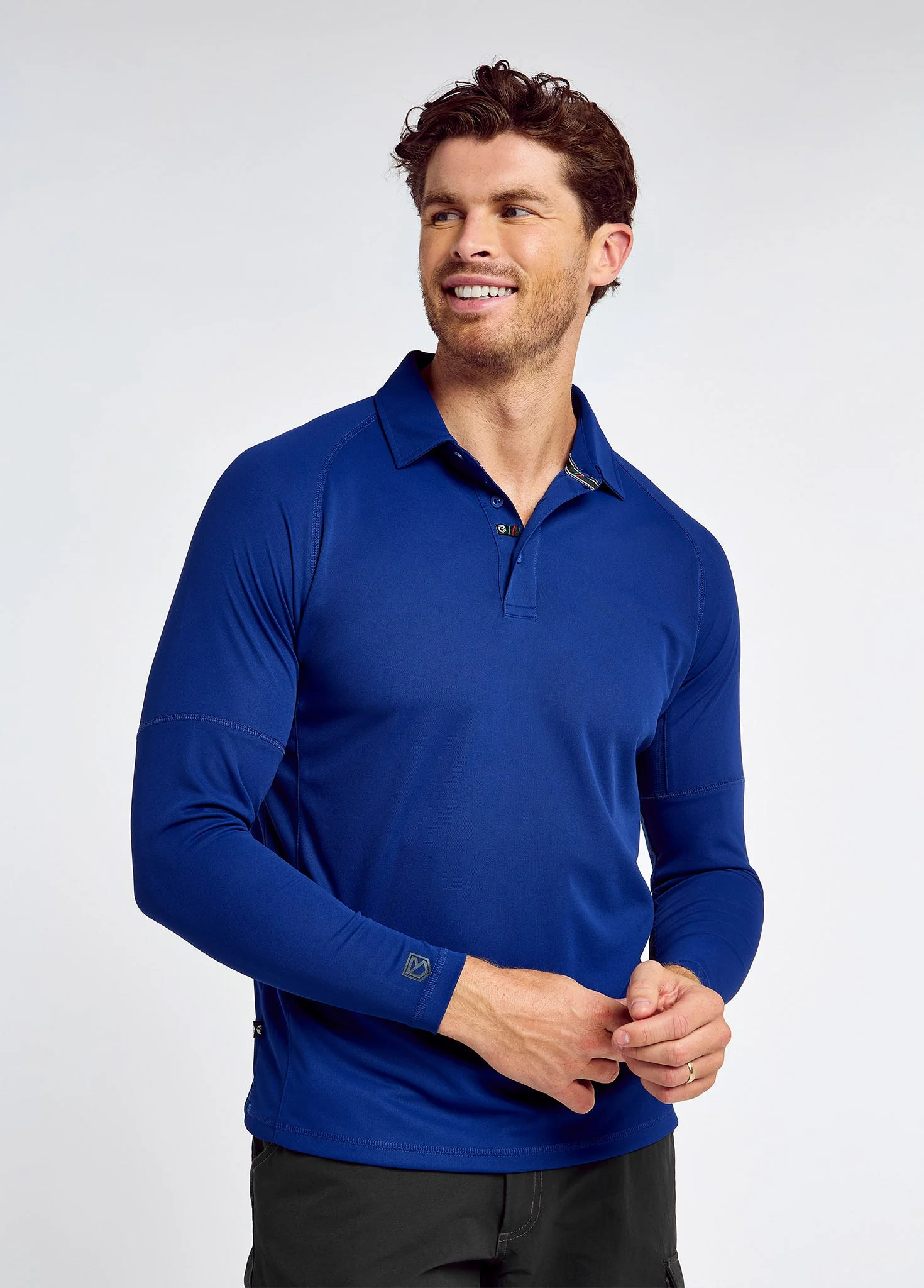 Piraeus Men's Long Sleeve Technical Polo - Ultramarine - Image 3