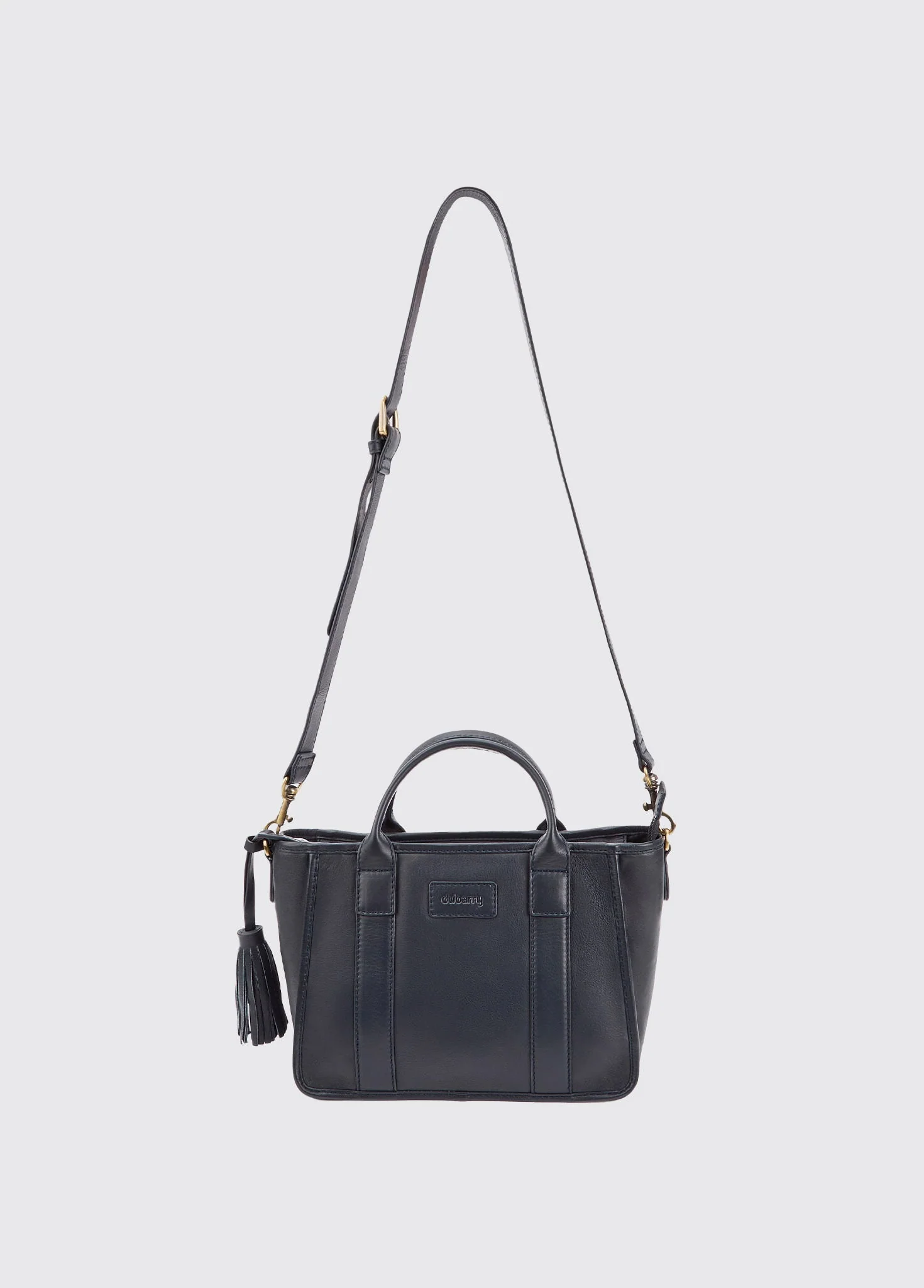 Ramelton Medium size leather handbag - Navy - Image 7