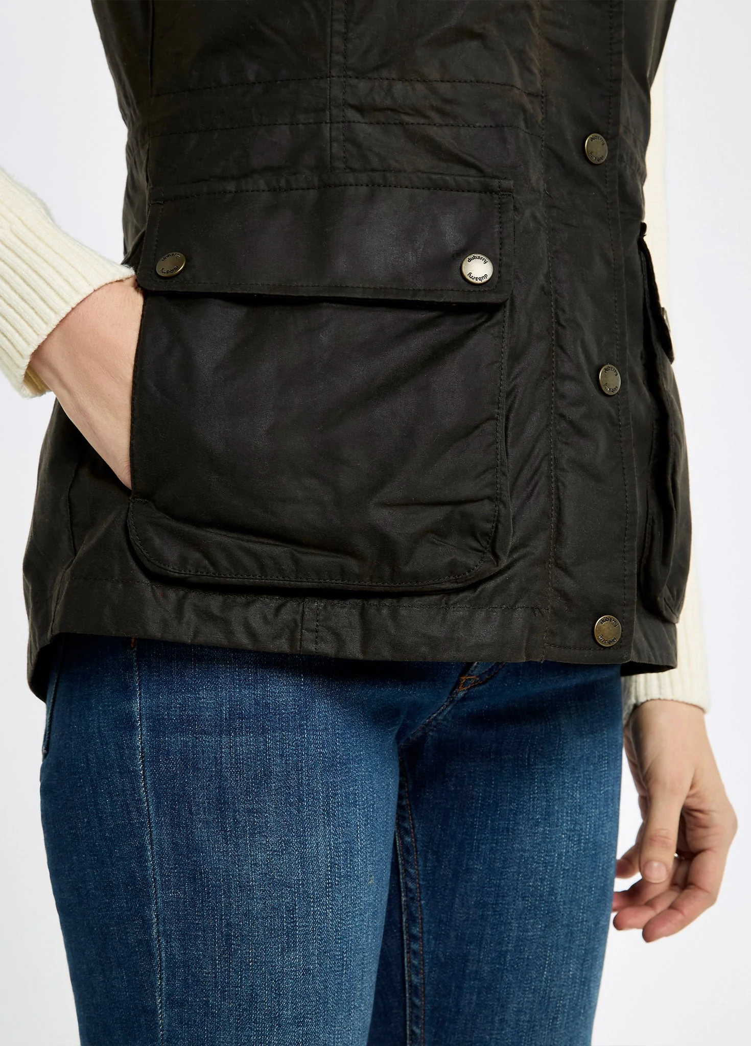 Rathsallagh Women's wax cotton gilet - Verdigris - Image 6