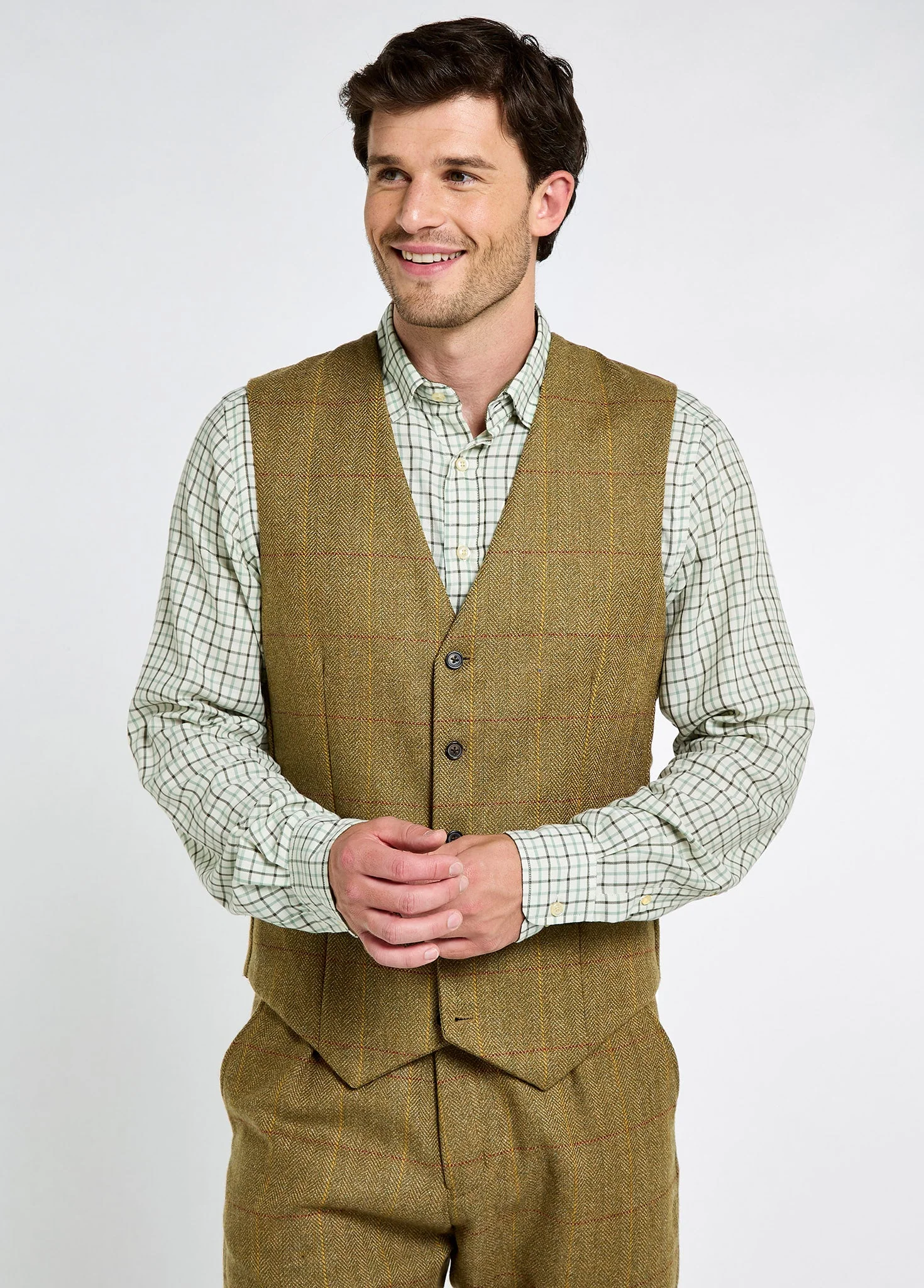 Redwood Men's Tweed Waistcoat - Elm - Image 4
