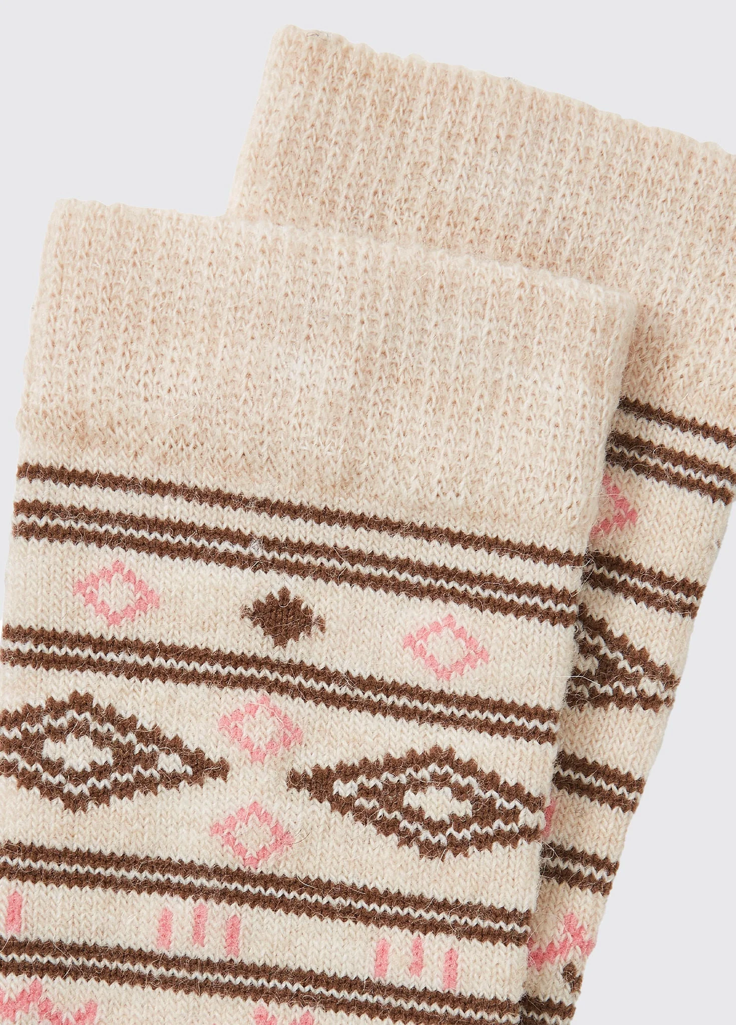 Rolestown Fair Isle Alpaca socks - Oat - Image 5