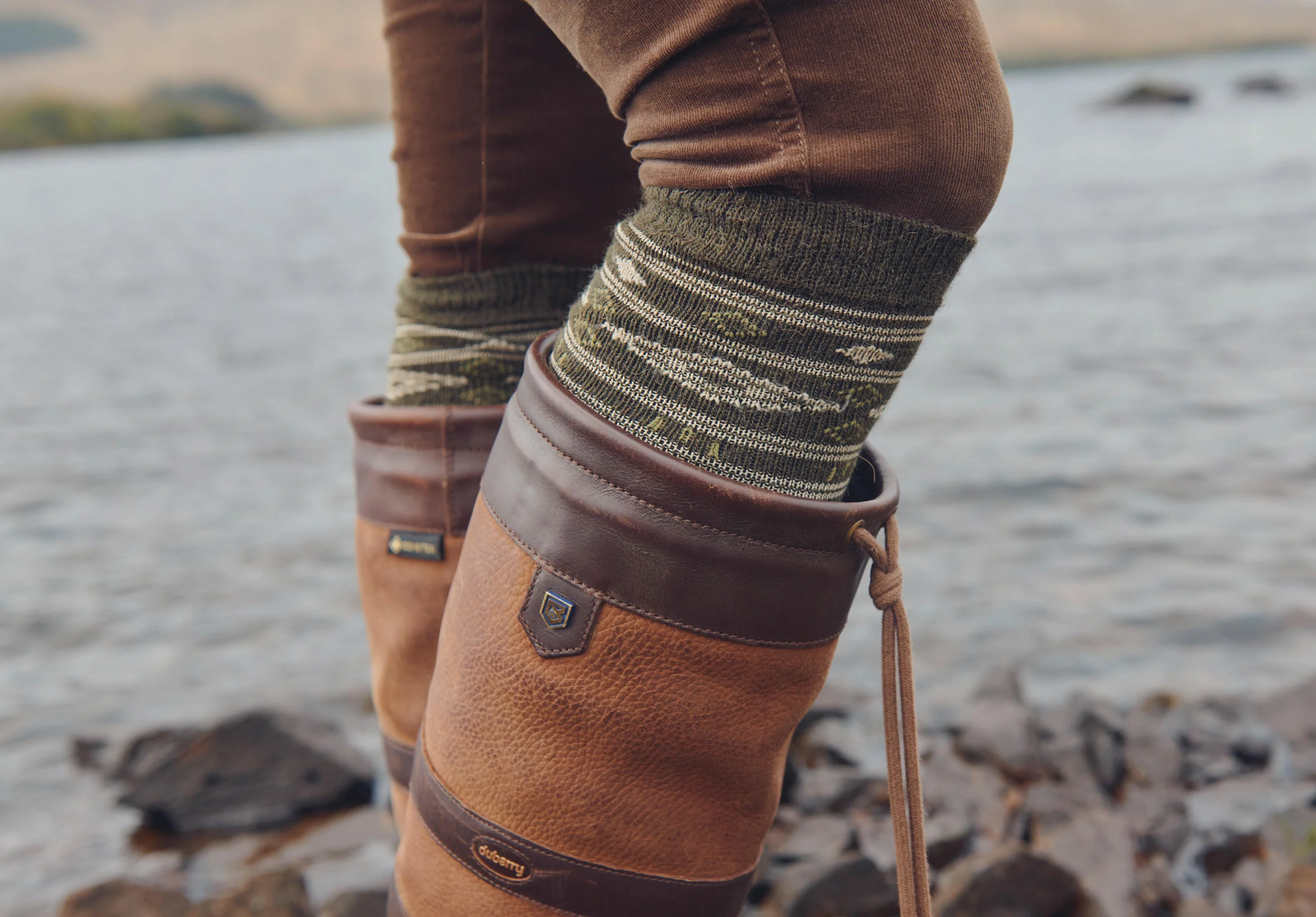 Rolestown Fair Isle Alpaca socks - Olive - Image 3
