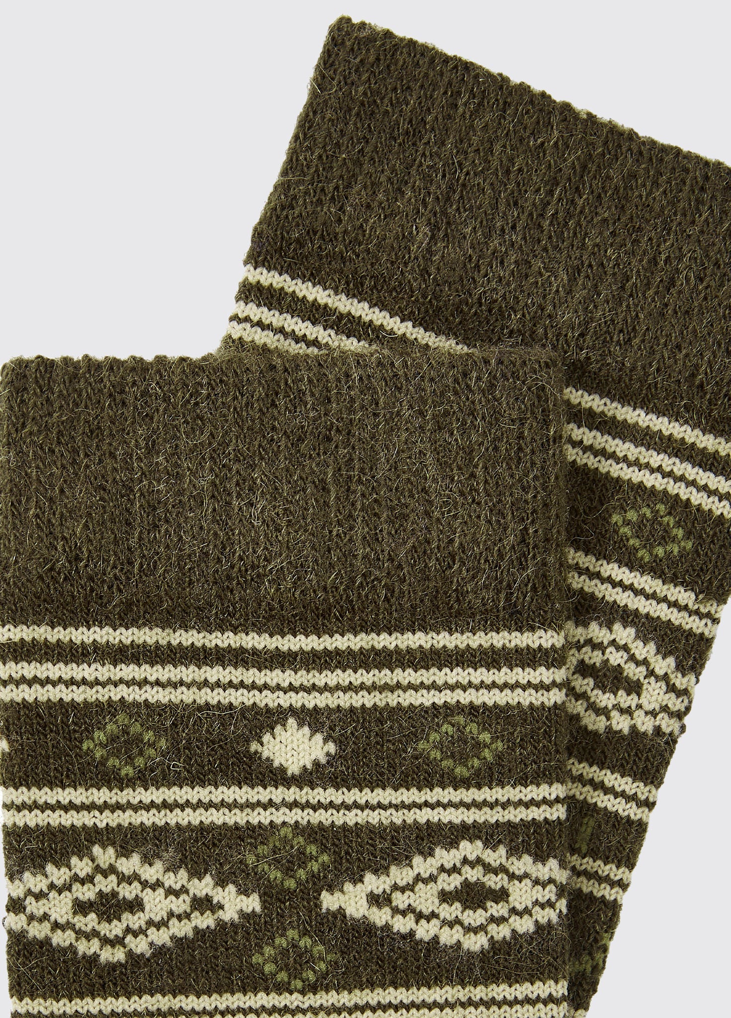 Rolestown Fair Isle Alpaca socks - Olive - Image 5