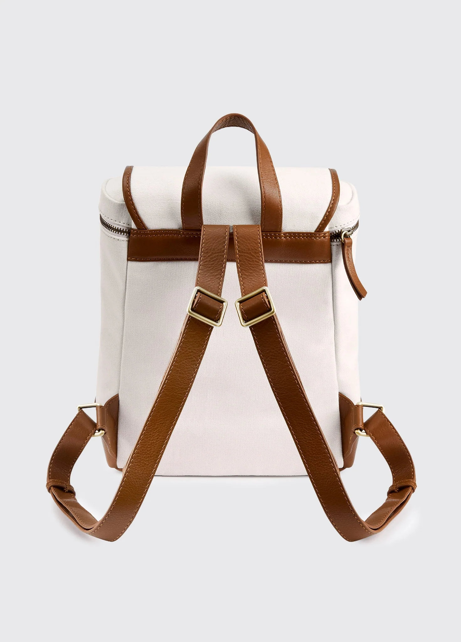 Rosegreen Women’s Canvas backpack with leather trimming - Caramel - Image 2
