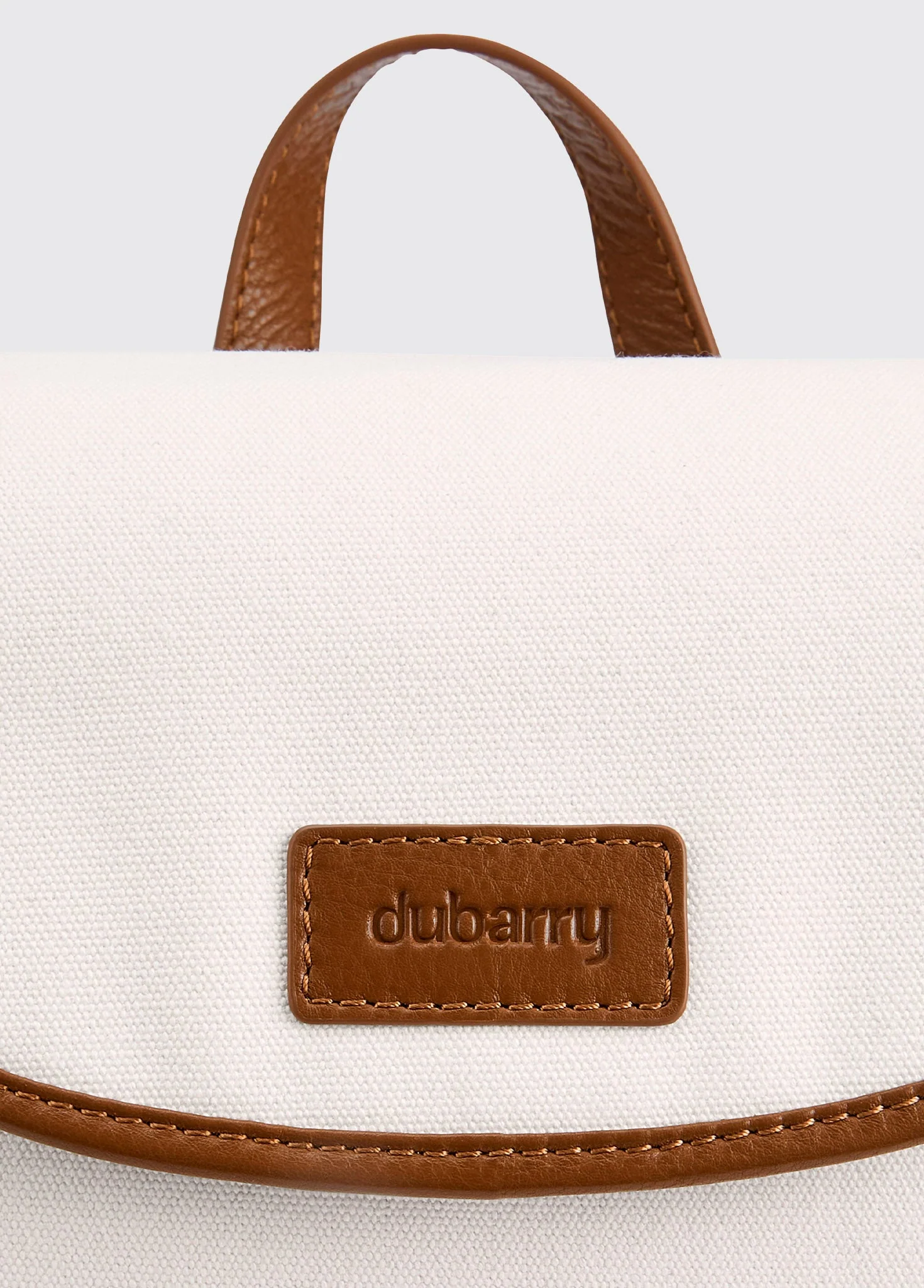 Rosegreen Women’s Canvas backpack with leather trimming - Caramel - Image 4