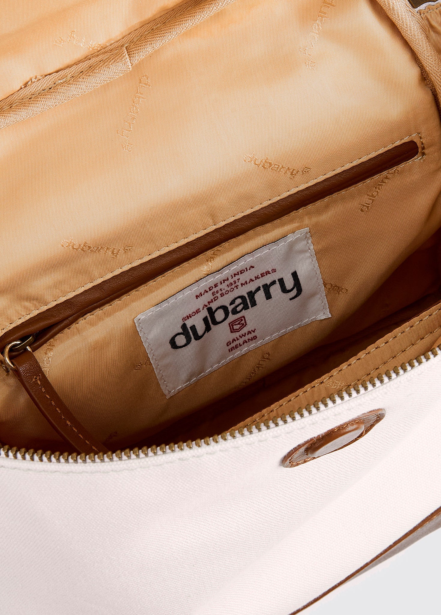 Rosegreen Women’s Canvas backpack with leather trimming - Caramel - Image 5