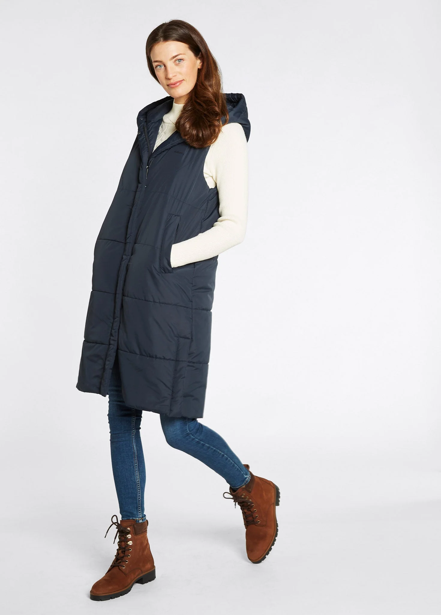 Ryan Women’s Hooded Gilet - Navy - Image 2