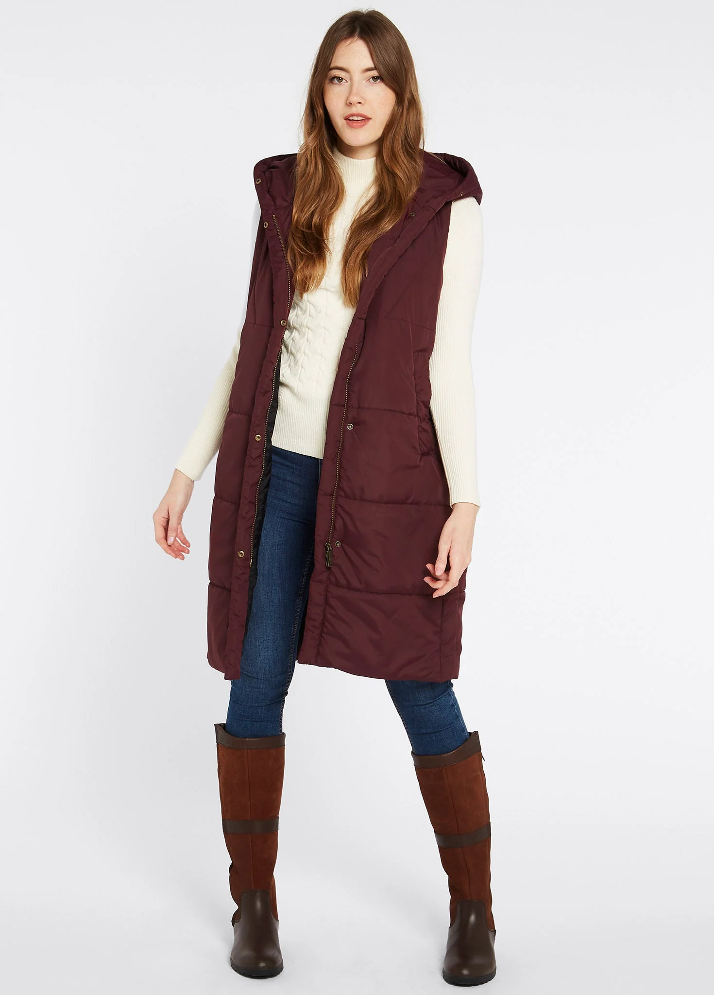 Ryan Women’s Hooded Gilet - Ox Blood - Image 2