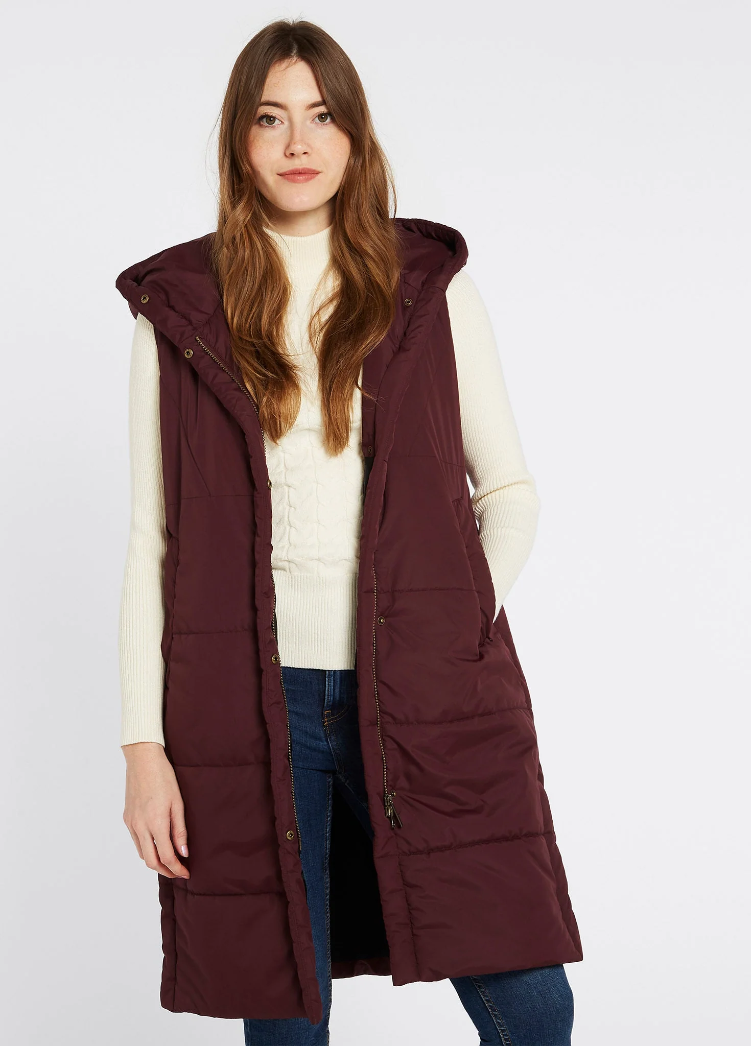 Ryan Women’s Hooded Gilet - Ox Blood - Image 4