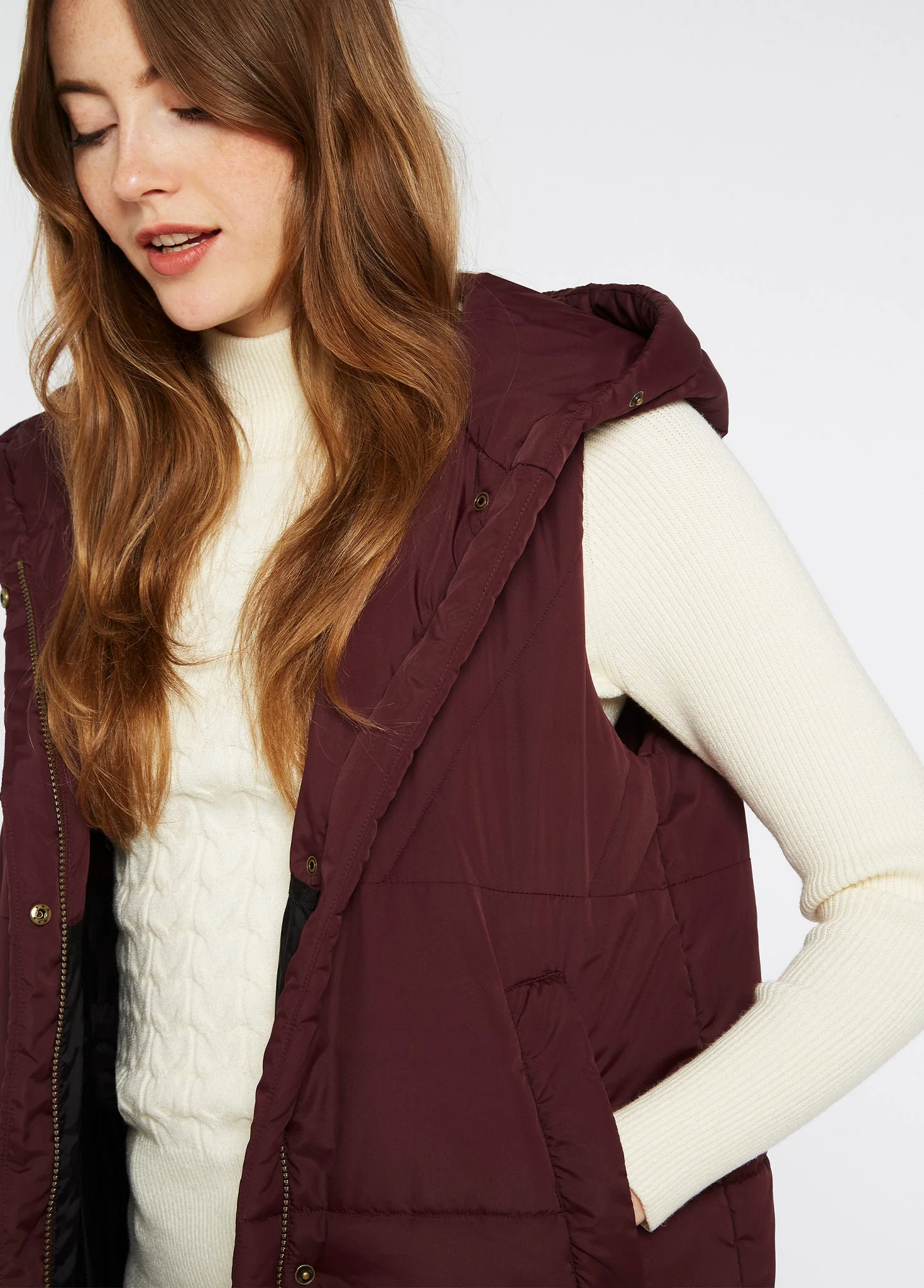 Ryan Women’s Hooded Gilet - Ox Blood - Image 6