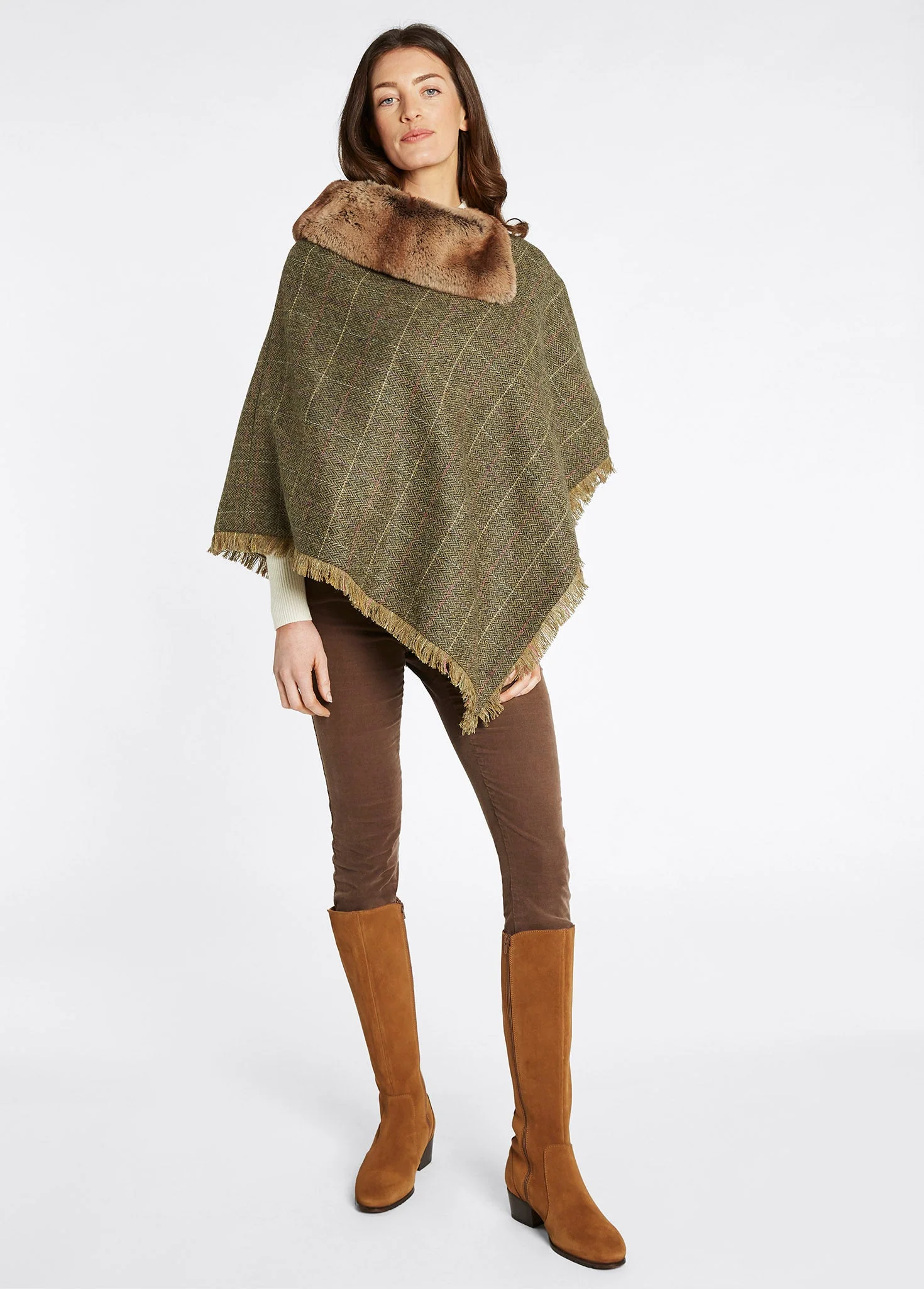 Silverfir Women's Tweed Poncho - Thistle - Image 2