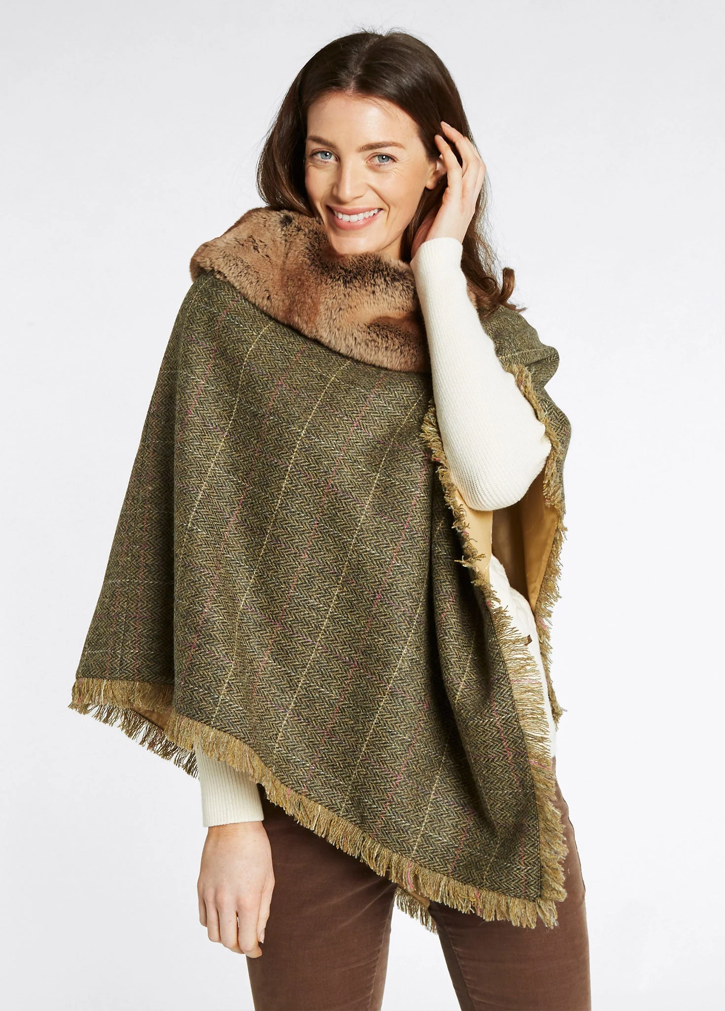 Silverfir Women's Tweed Poncho - Thistle - Image 5