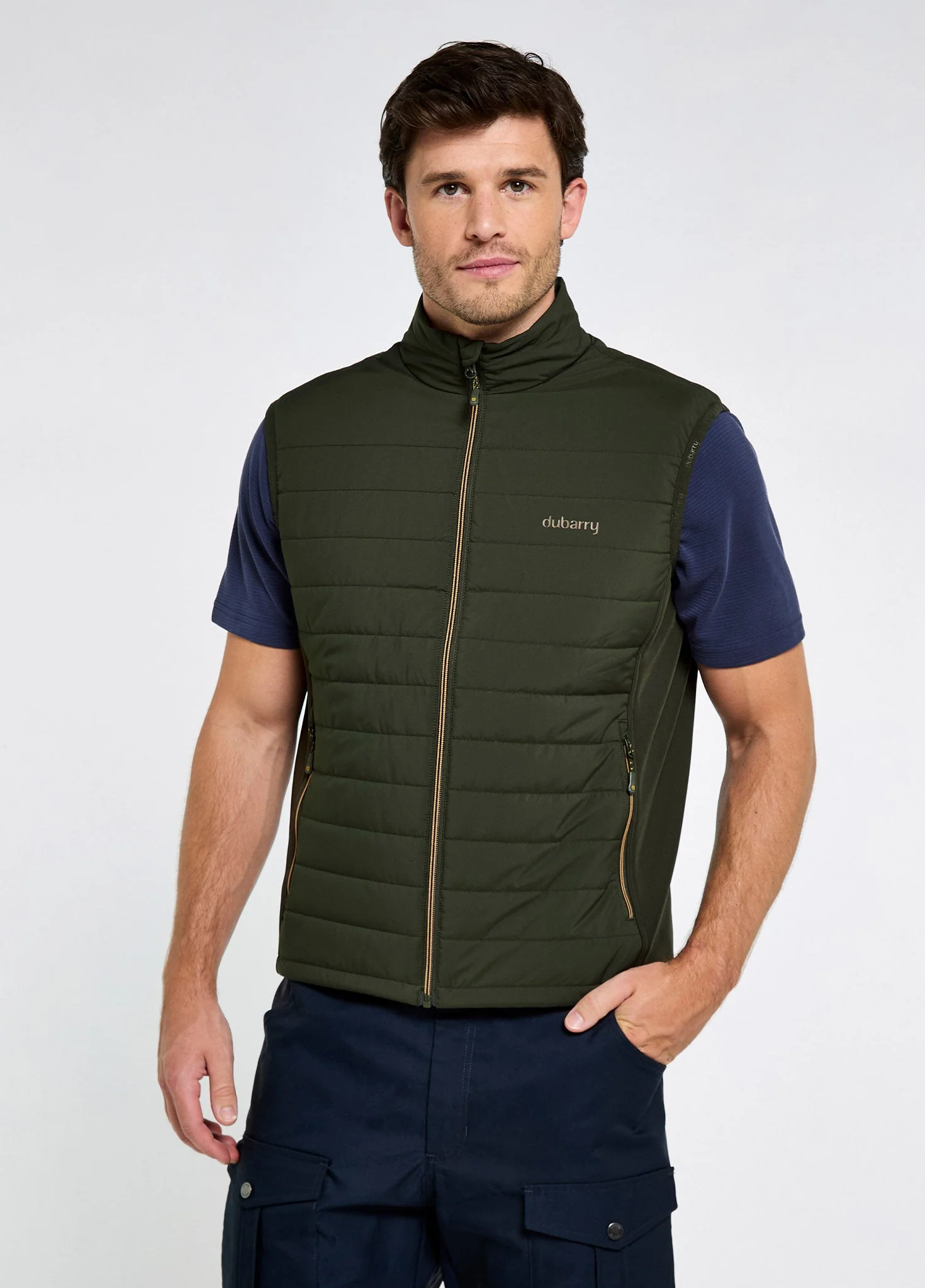 Solent Lightweight men’s hybrid gilet - Olive - Image 2